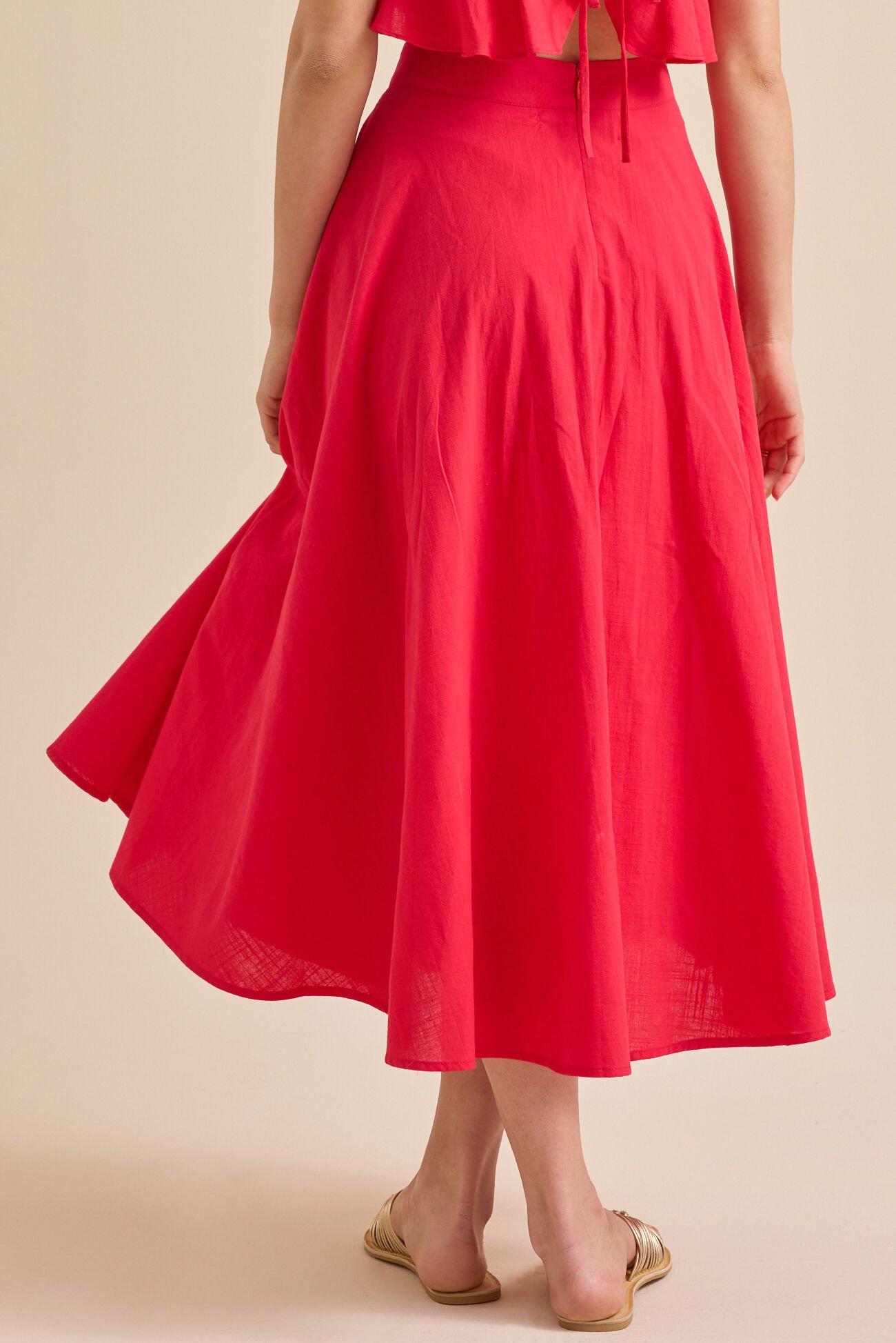 Grace Linen Midi Skirt Product Image