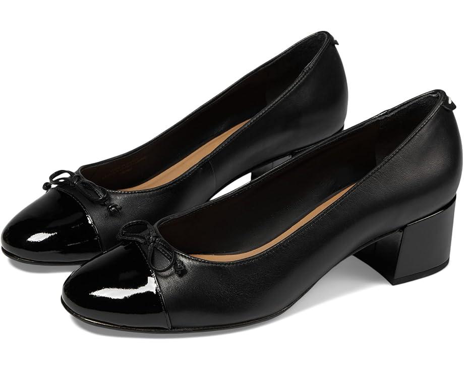 Natalia Square Toe Block Heel Pumps with Bow Product Image