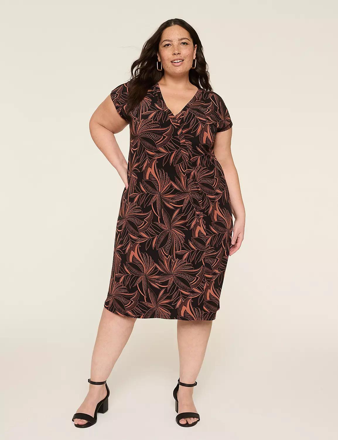 Pleat-Front Jersey Midi Dress Product Image