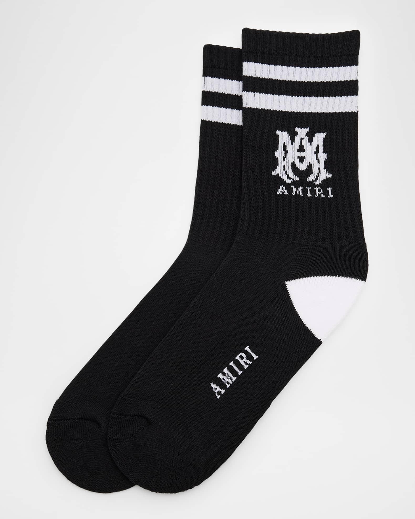 Men's MA Double-Stripe Ribbed Crew Socks Product Image