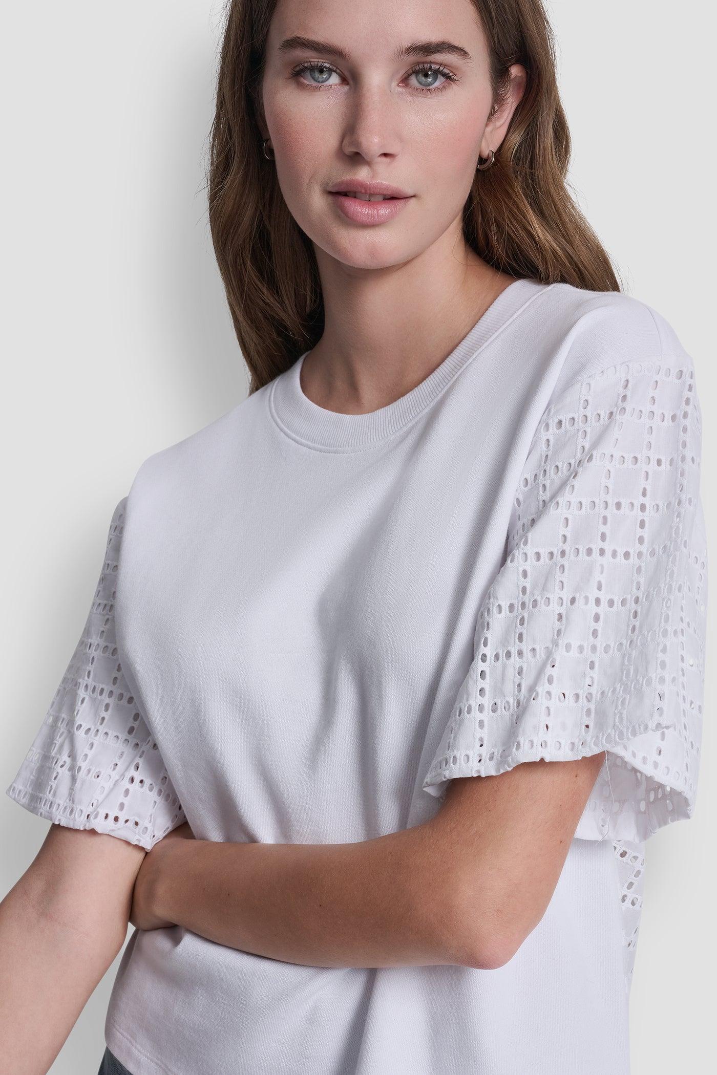 EYELET PUFF SLEEVE SHIRT Product Image
