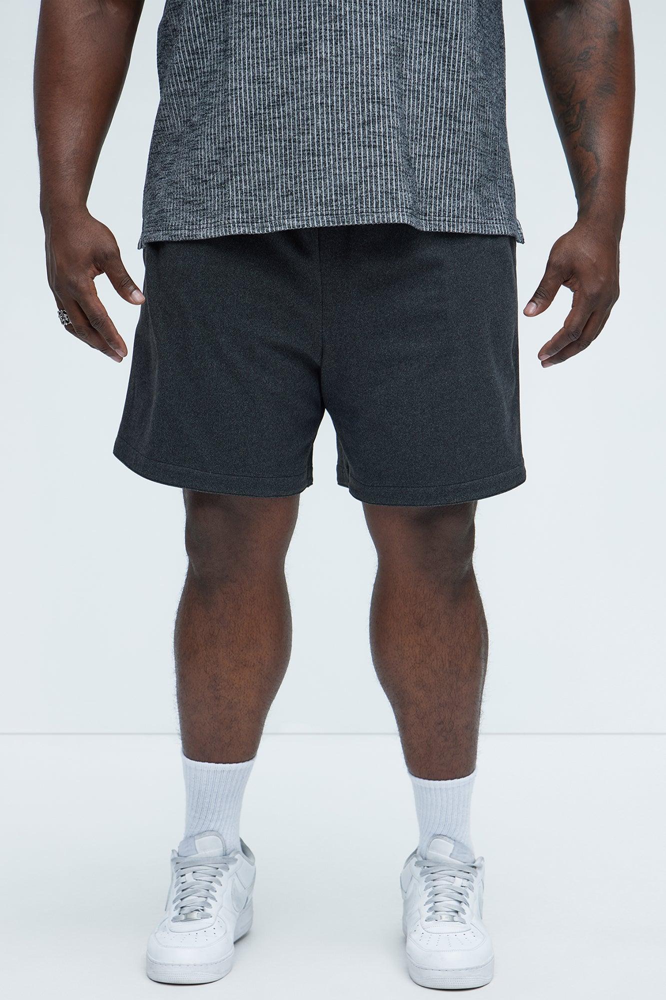 Grant Micro Stripes Shorts - Grey Product Image
