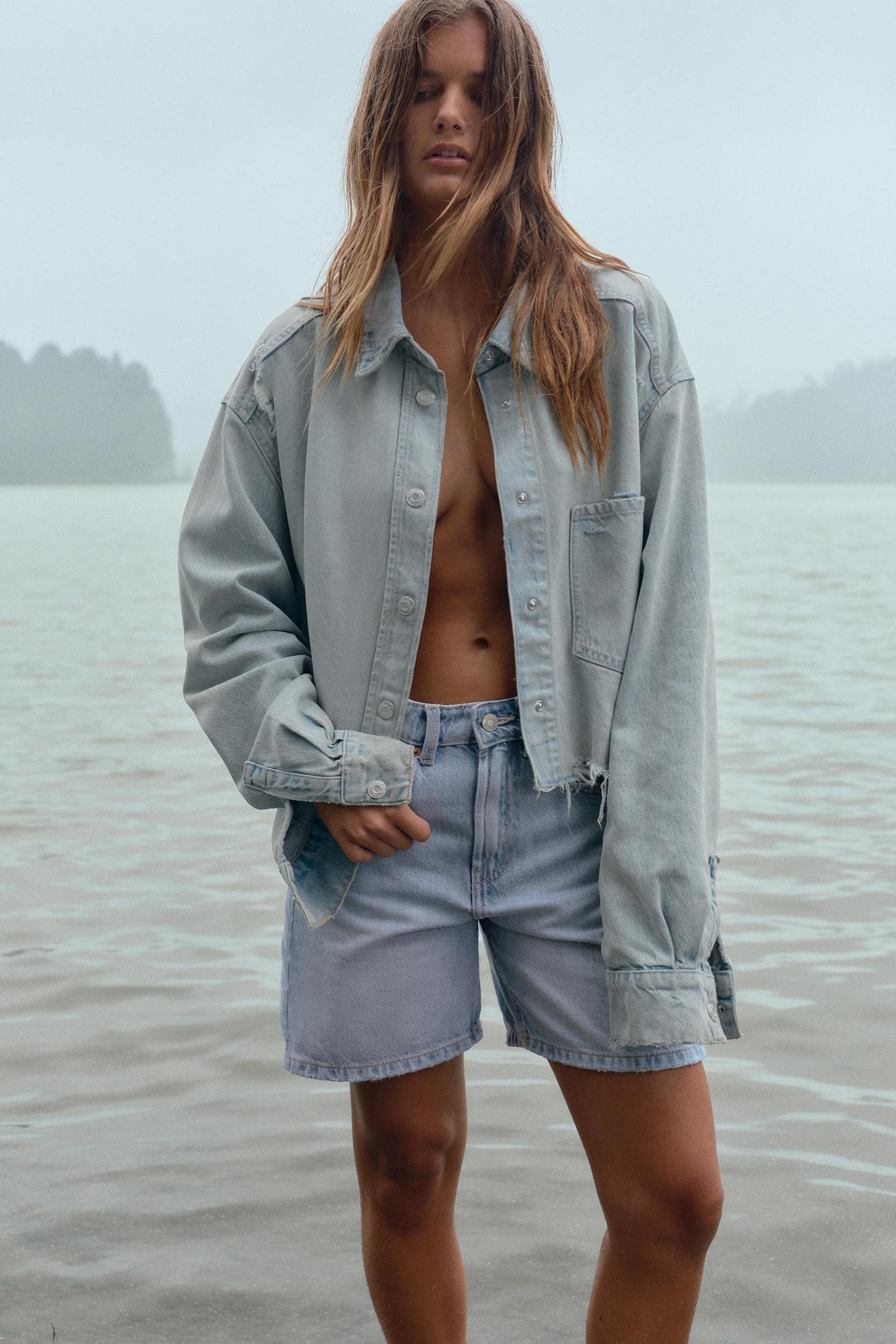 TRF MID-RISE DENIM SHORTS Product Image