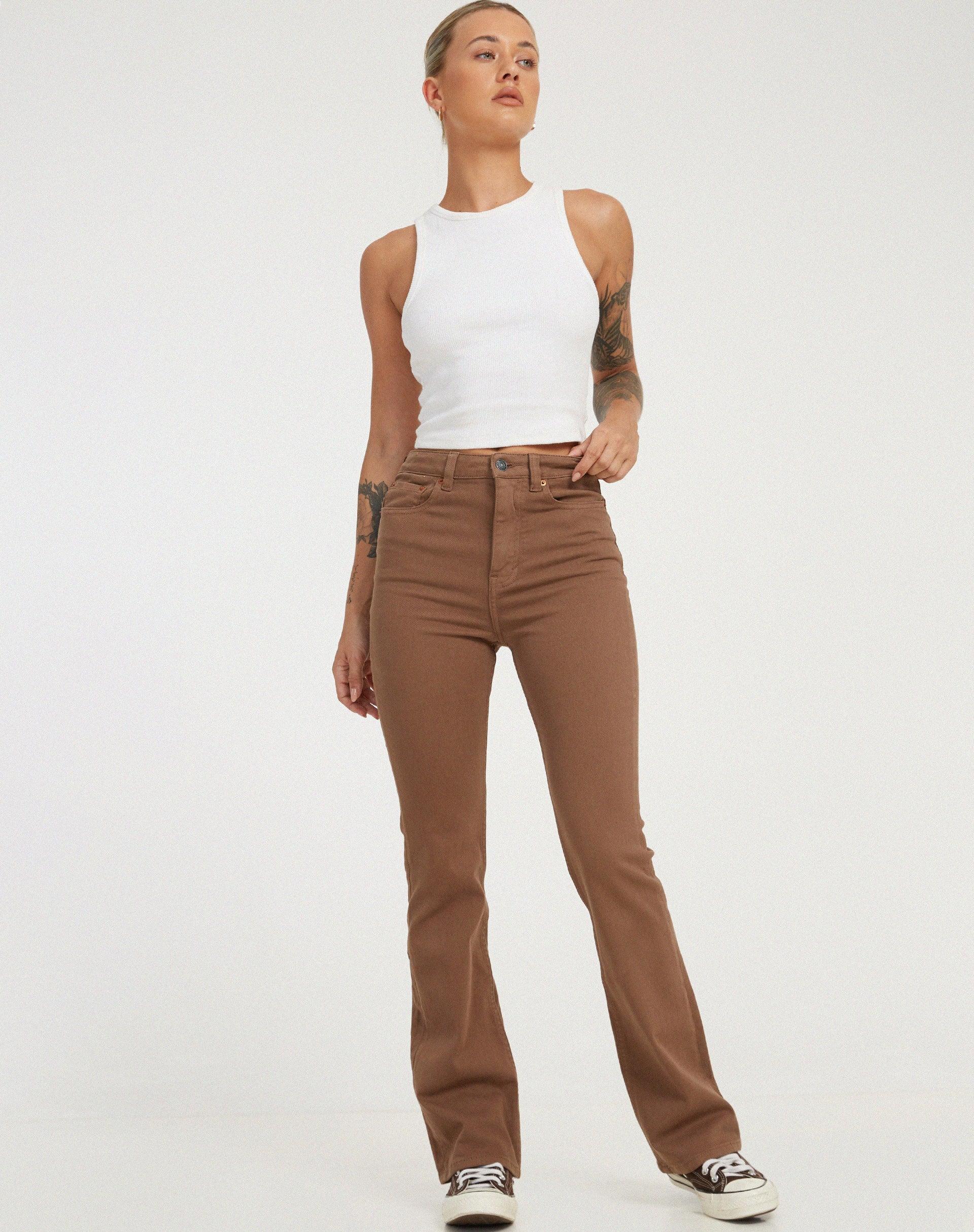 Bootleg Jeans in Rich Brown Product Image