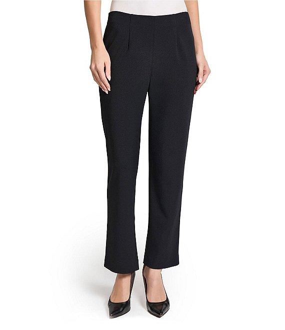 Ming Wang Stretch Deco Crepe Pintuck Ankle Pants Product Image