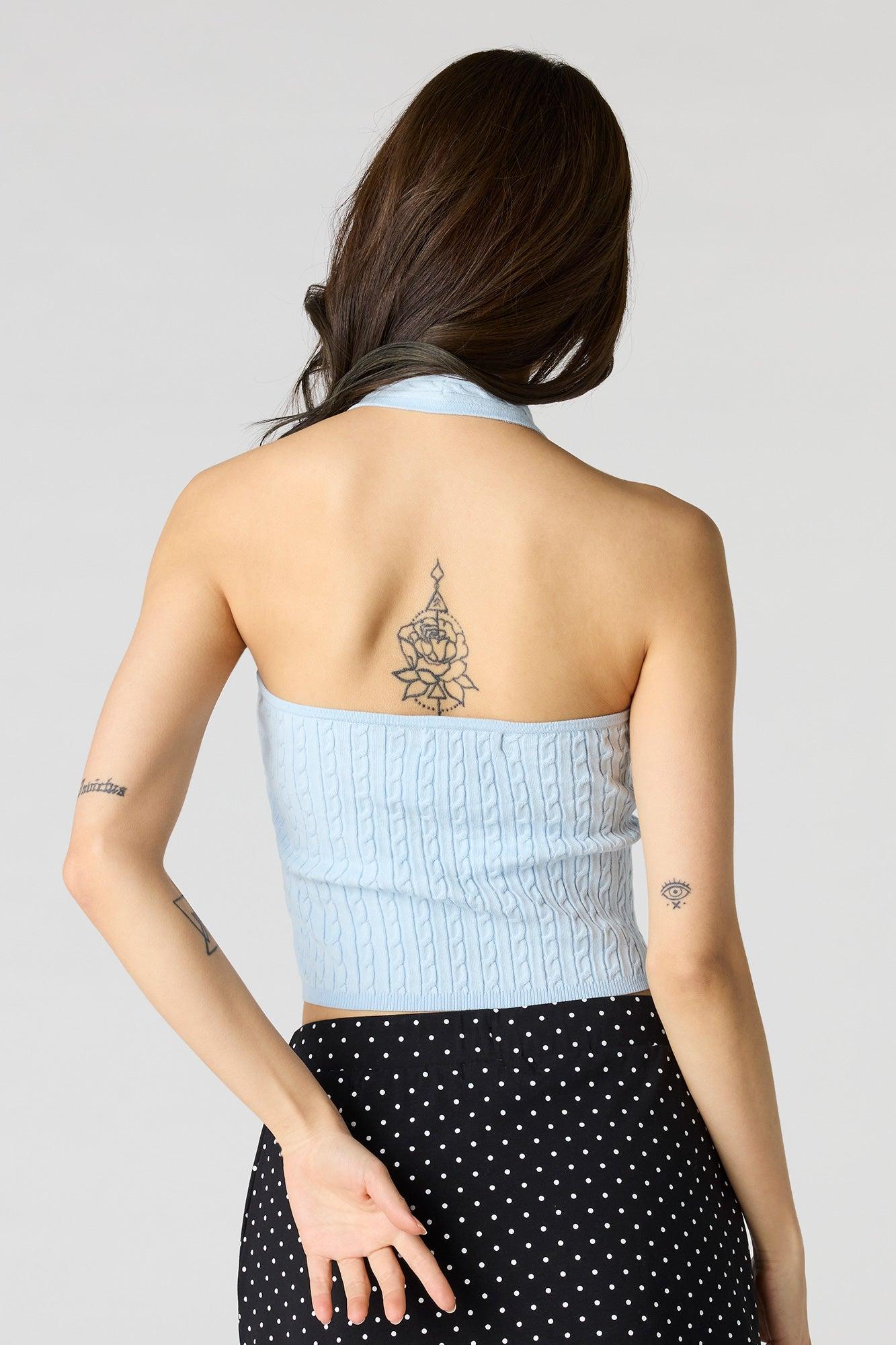 Cable Knit Halter Top Female Product Image