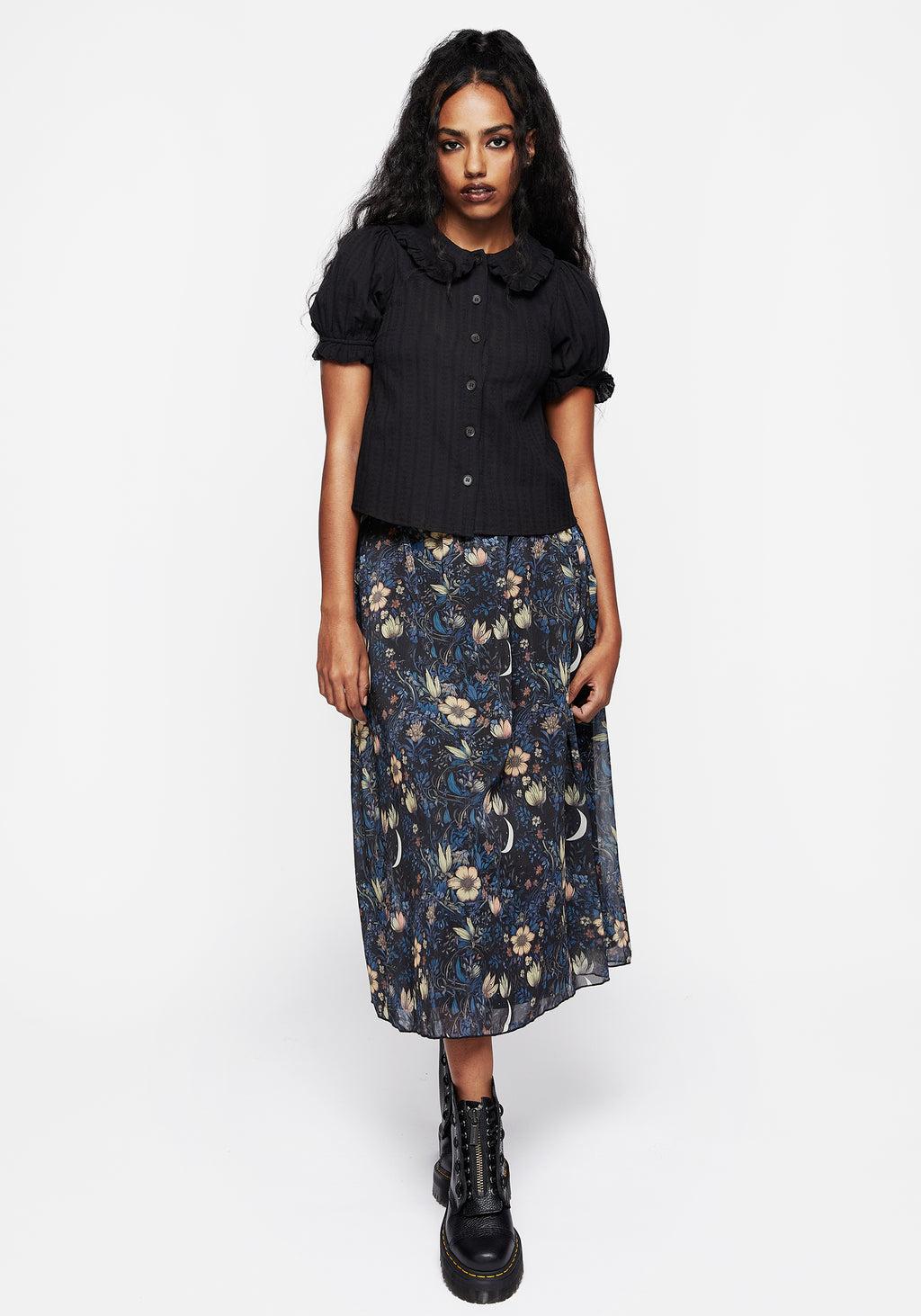 Primrose Floral Chiffon Midi Skirt Product Image