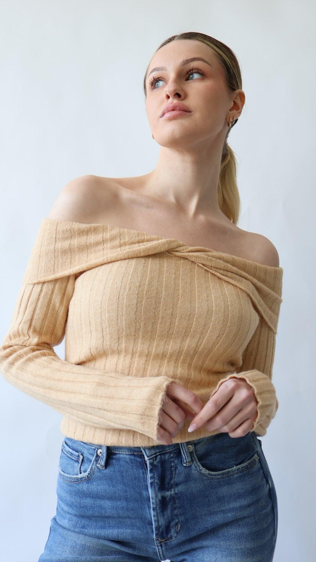 Off Shoulder Sweater Top Product Image