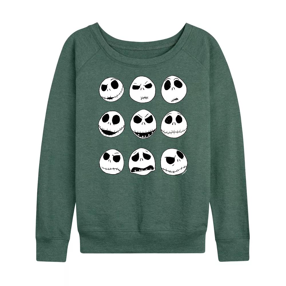 Disney's Nightmare Before Christmas Jack Women's Faces French Terry Long Sleeve Tee,  Product Image