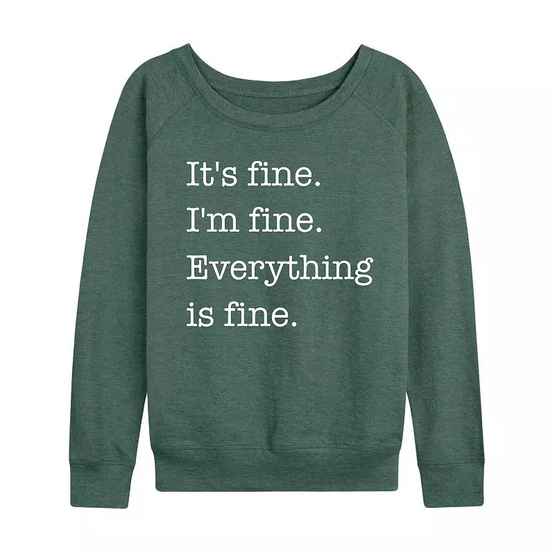 Women's It's Fine I'm Fine French Terry Long Sleeve Tee, Girl's,  Product Image