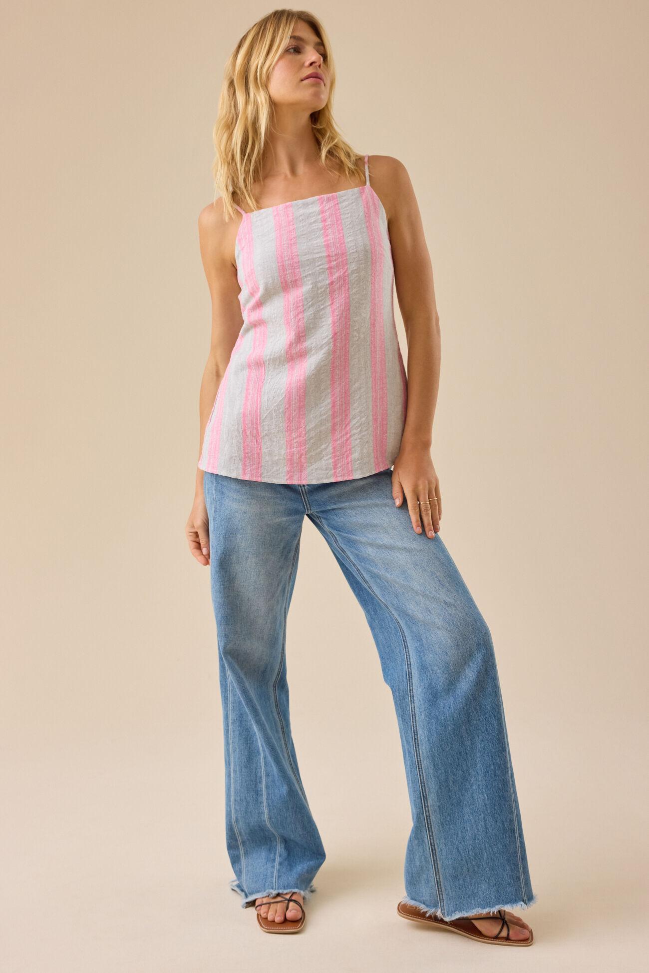 Nikki Striped Tie Back Top Product Image