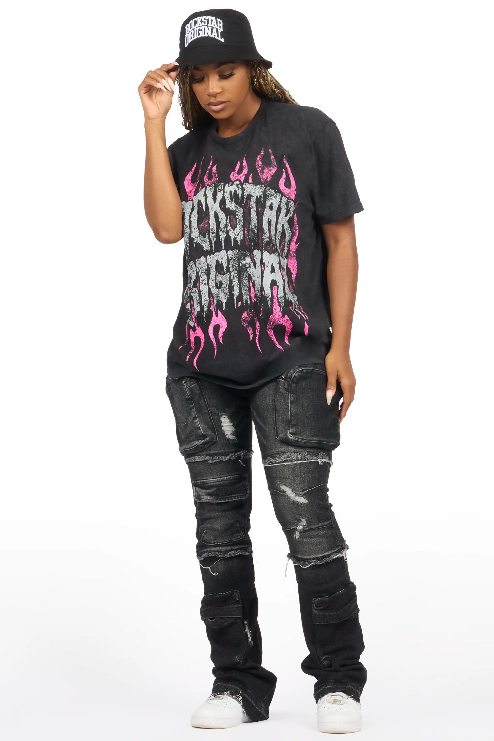 Trinia Vintage Black Oversized T-Shirt Female Product Image