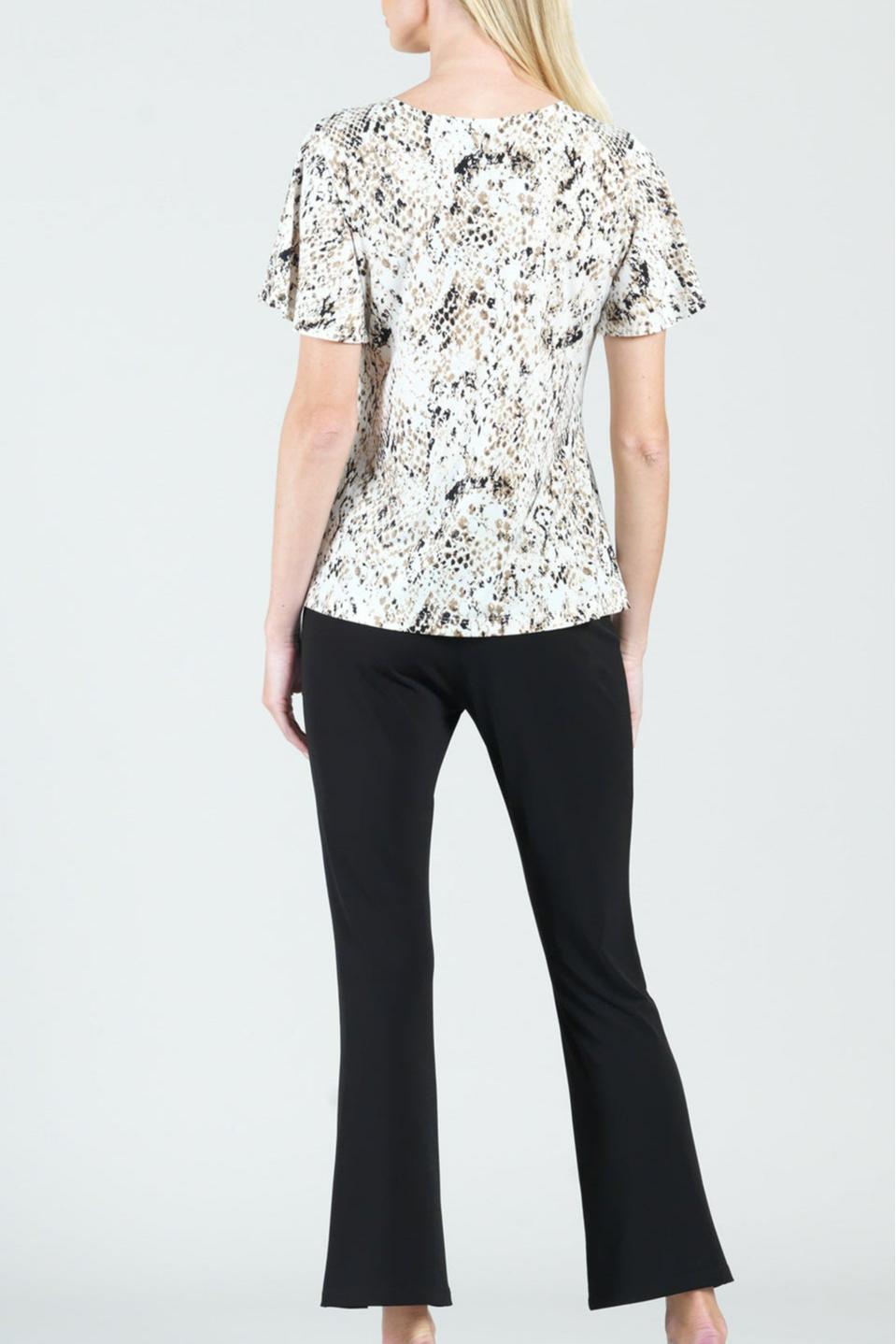 Python-Print Side-Cinched Half-Sleeve Top Product Image