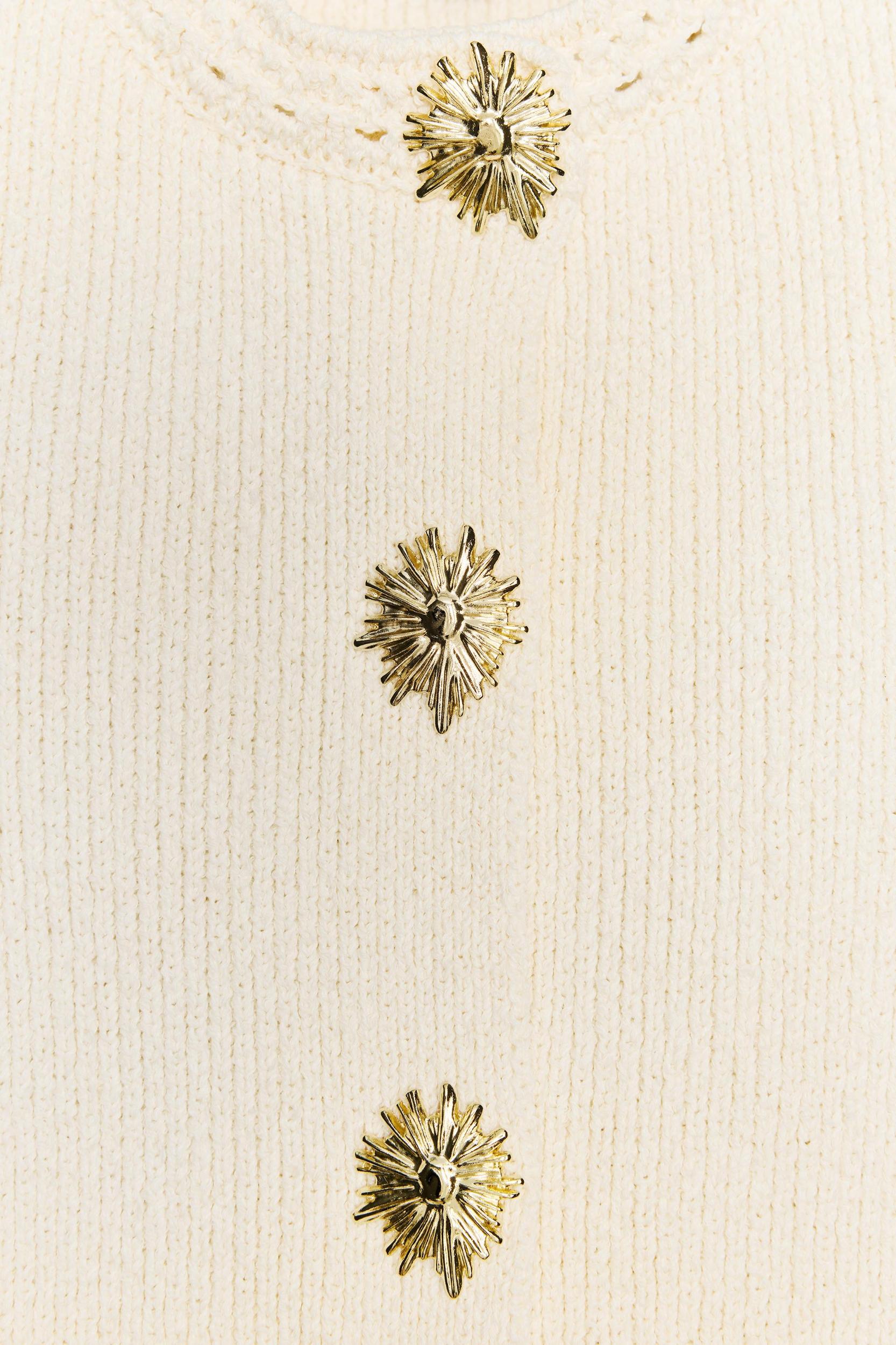 GOLD BUTTON KNIT TOP Product Image