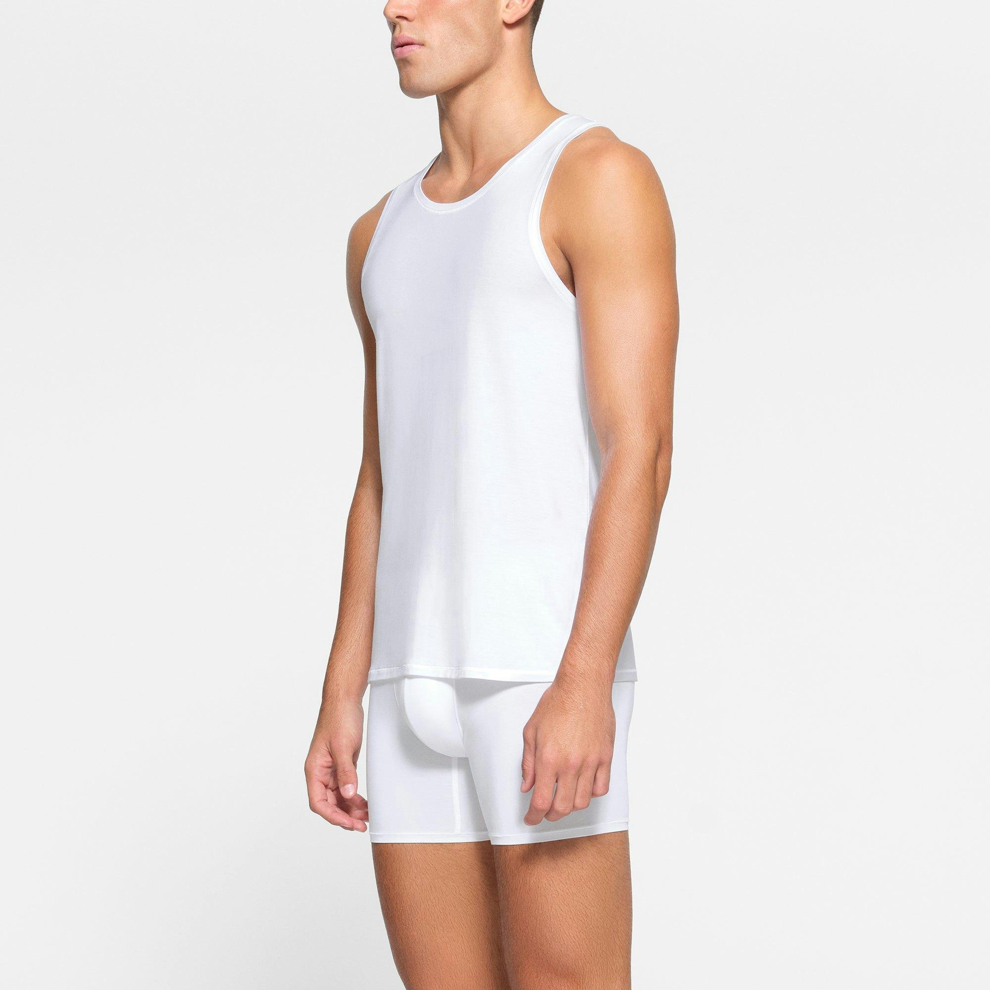 SKIMS STRETCH MENS TANK 3-PACK | CHALK Product Image