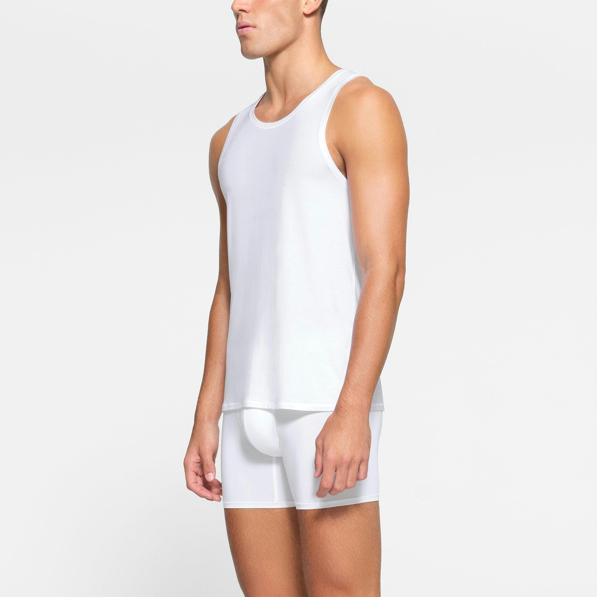 SKIMS STRETCH MENS TANK 3-PACK | CHALK Product Image