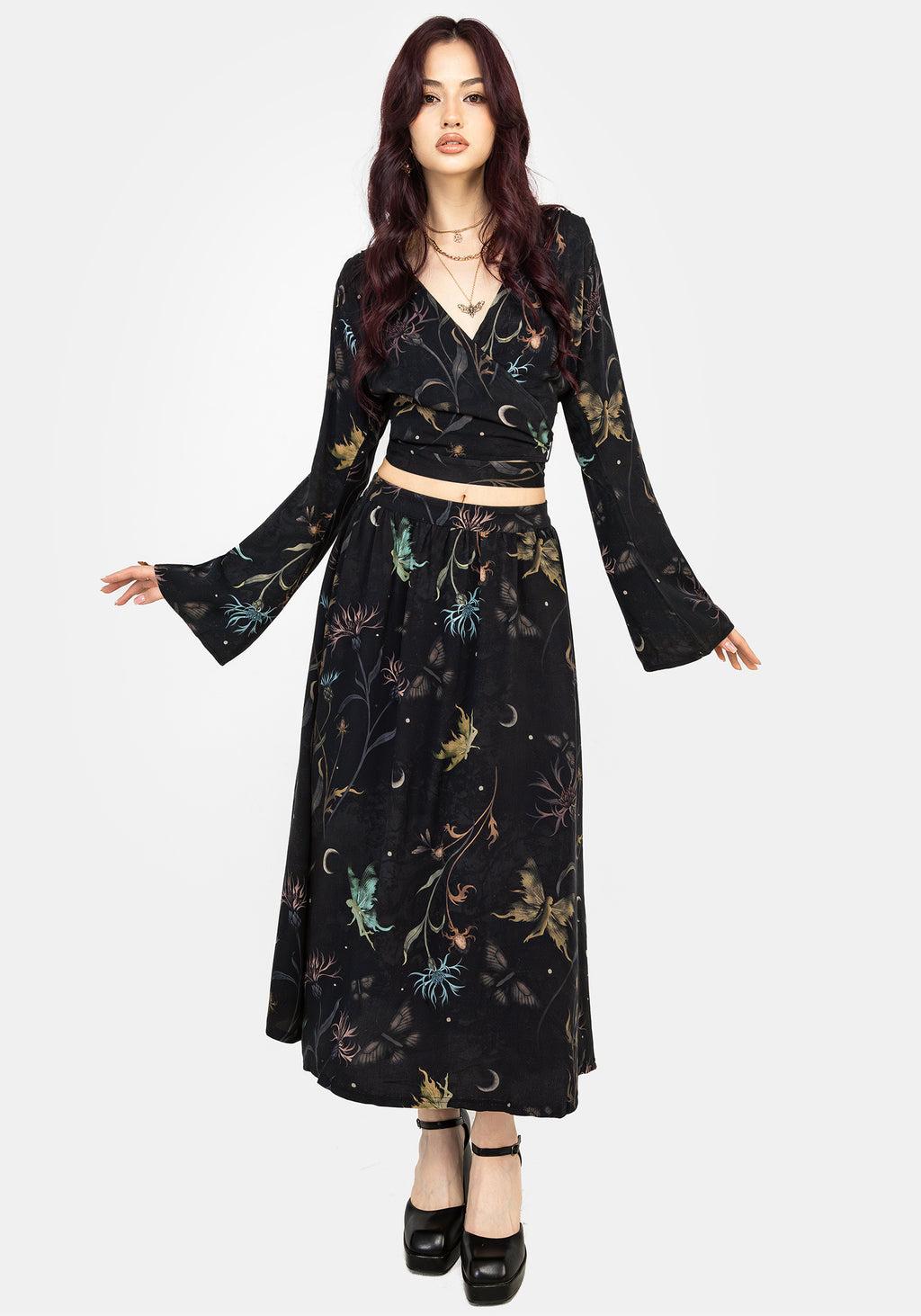 Rosanella Floral Print Midi Skirt Product Image