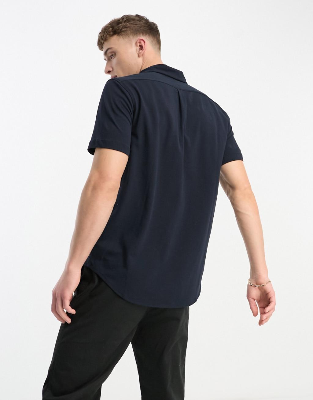 Polo Ralph Lauren icon logo short sleeve pique shirt in navy Product Image