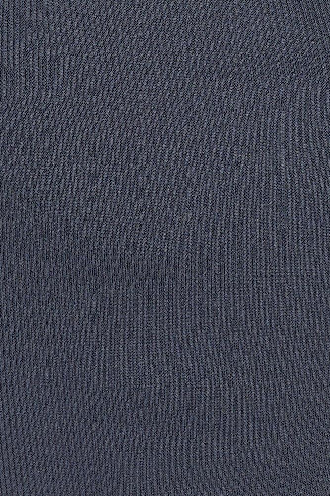 Everyone's Pick Ribbed Midi Dress Charcoal Product Image