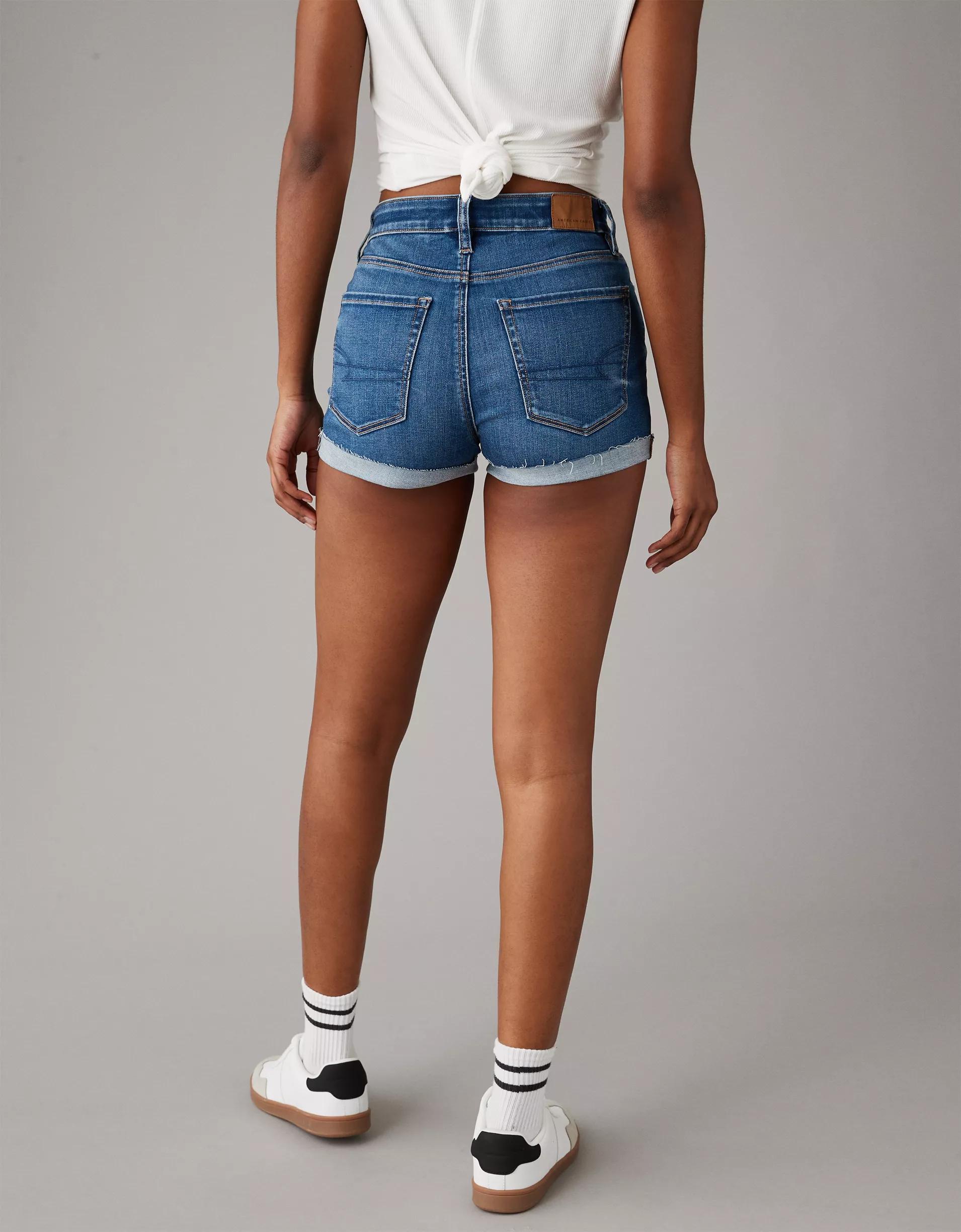 AE Next Level High-Waisted Denim Short Short Product Image