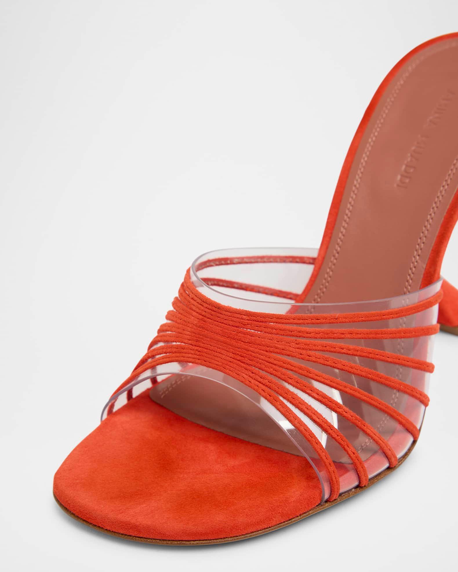 Mookie Suede PVC Comma-Heel Mules Product Image