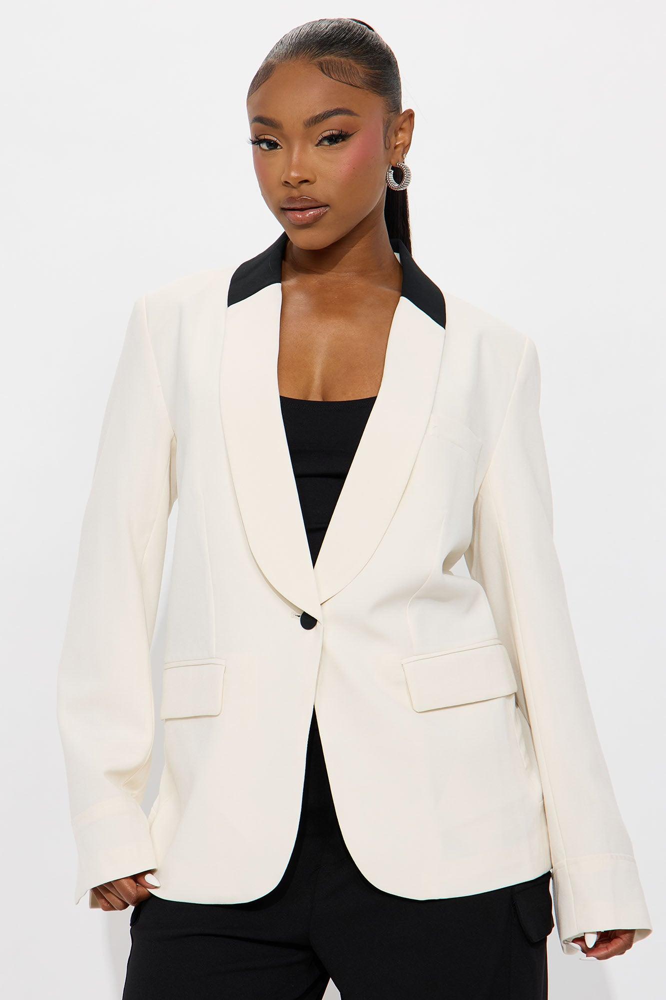 The Amalfi Fitted Blazer - Cream Female Product Image