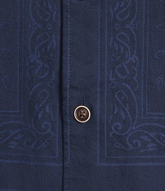Roundtree & Yorke Short Sleeve Bandana Jacquard Print Shirt Product Image