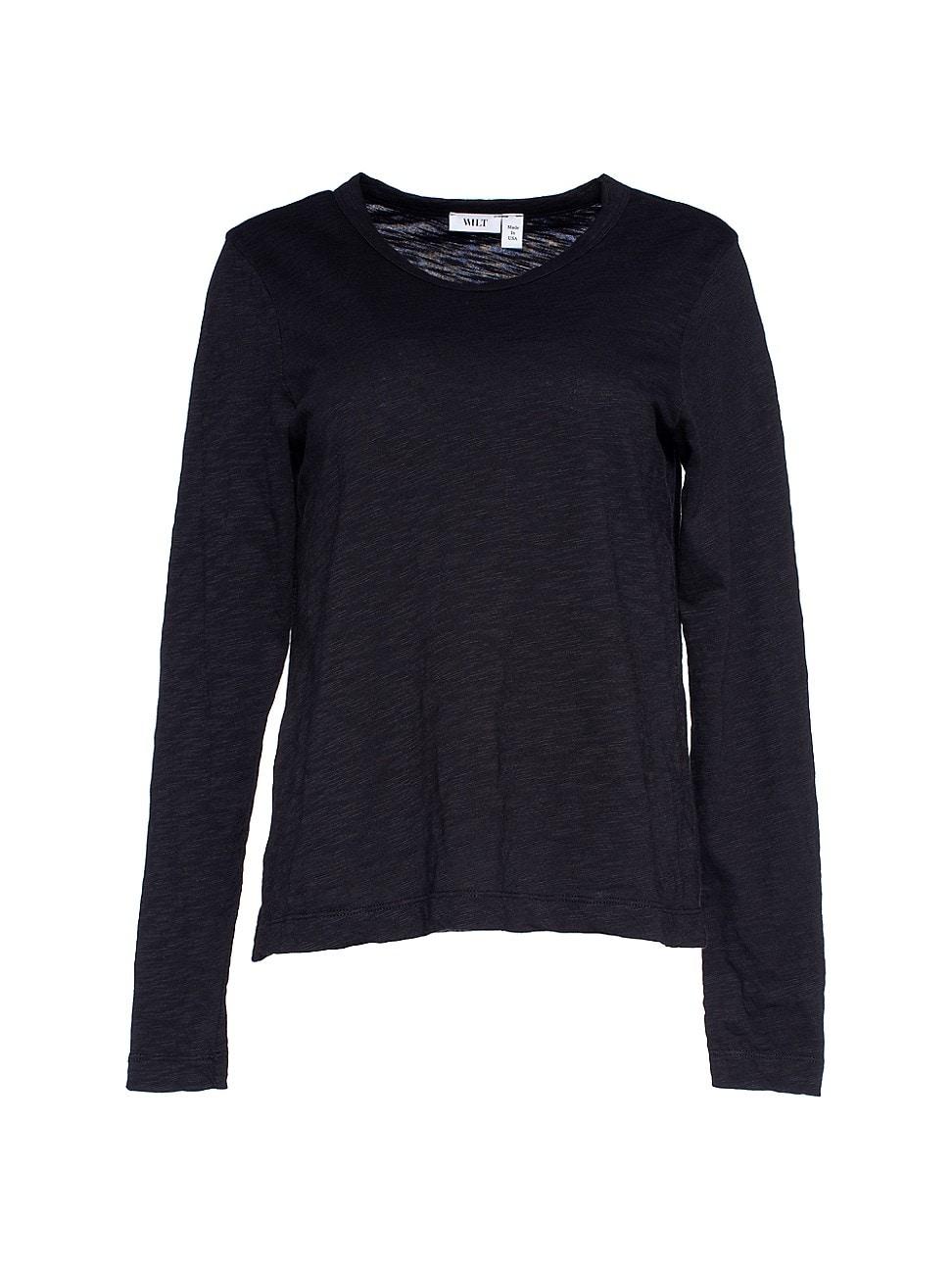 Womens Baby Fit Long Sleeve Shrunken Crewneck Tee Product Image
