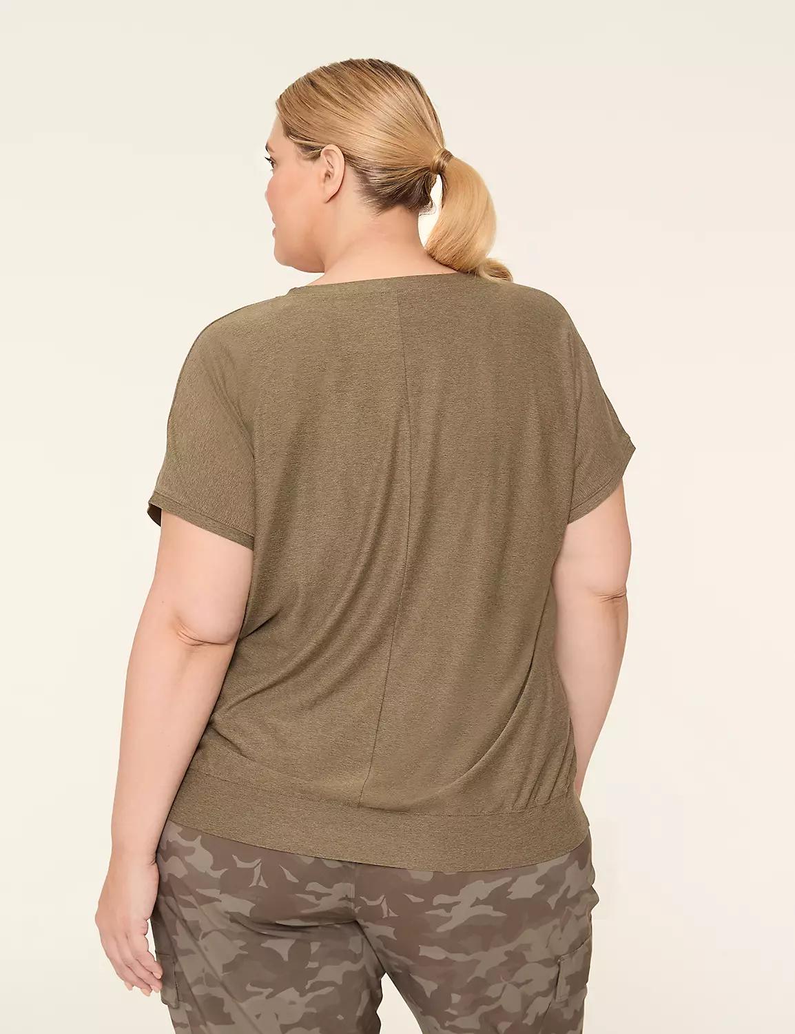 LIVI Soft Crew-Neck Banded-Bottom Tee Product Image