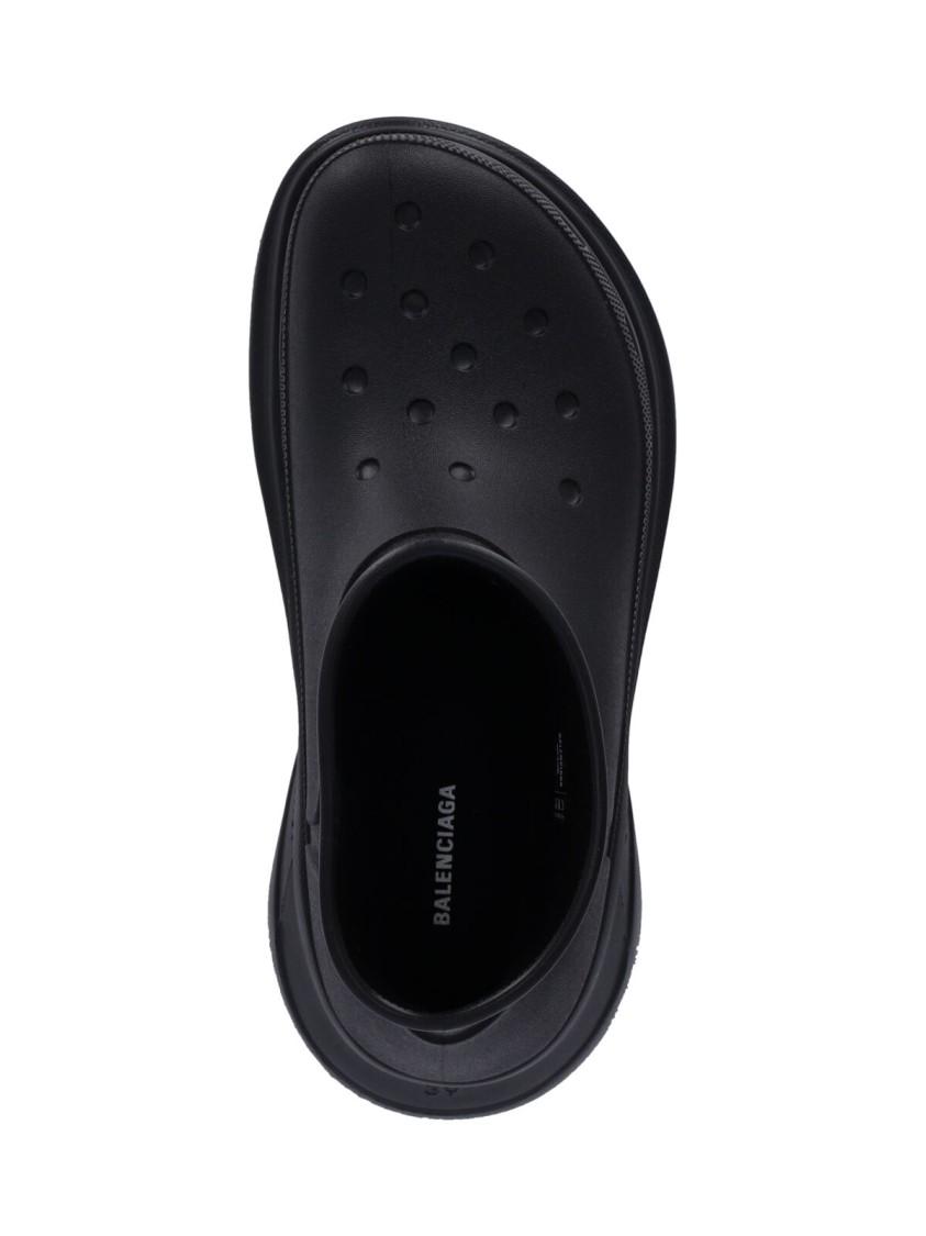 BALENCIAGA Black Crocs Edition Rubber Boots In 1000 Product Image