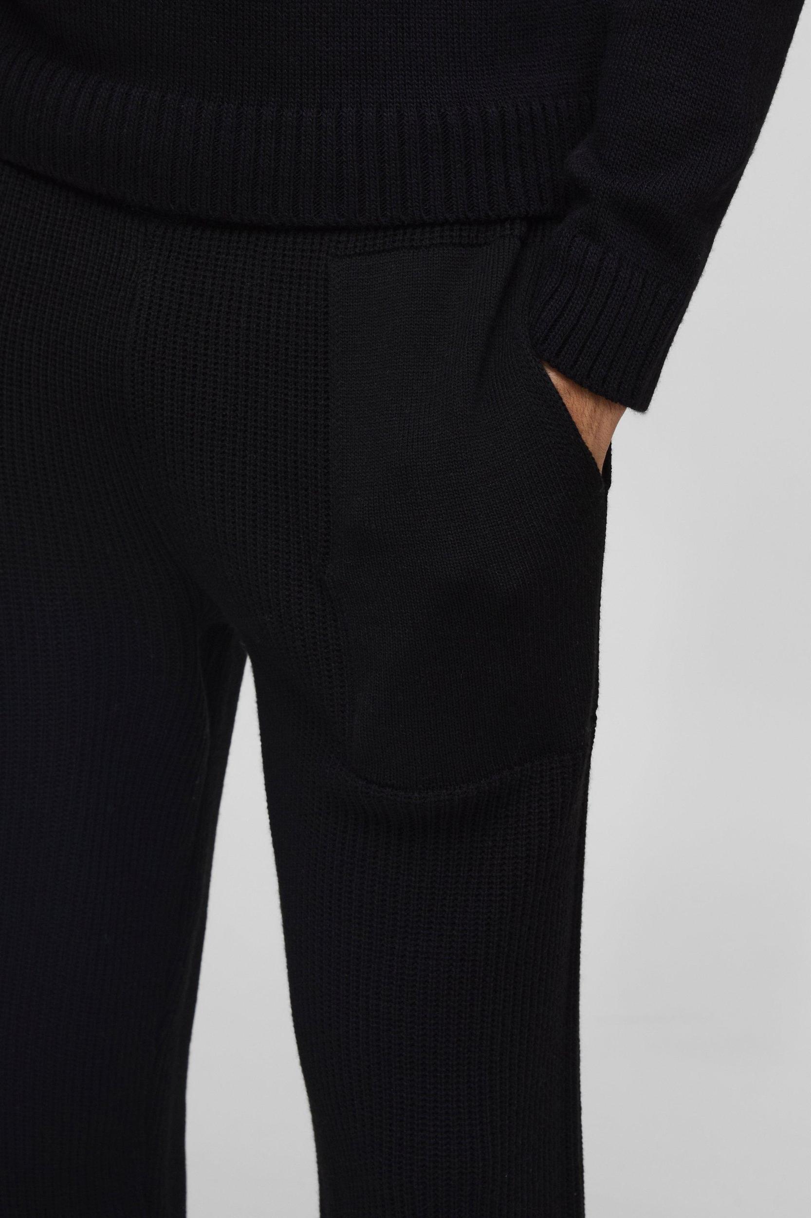 Regular Fit Ribbed Knitted Sweatpants | boohooMAN USA Product Image