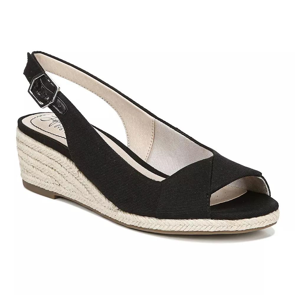 LifeStride Socialite Women's Wedge Sandals, Size: 8 Wide, Black Product Image