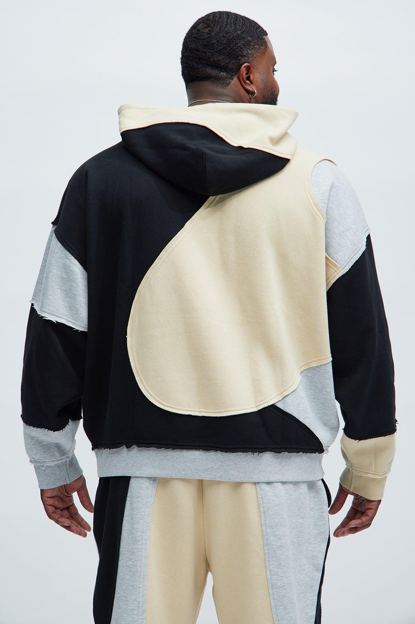 Tyson Awaken Oversized Color Block Hoodie - Black/combo Product Image