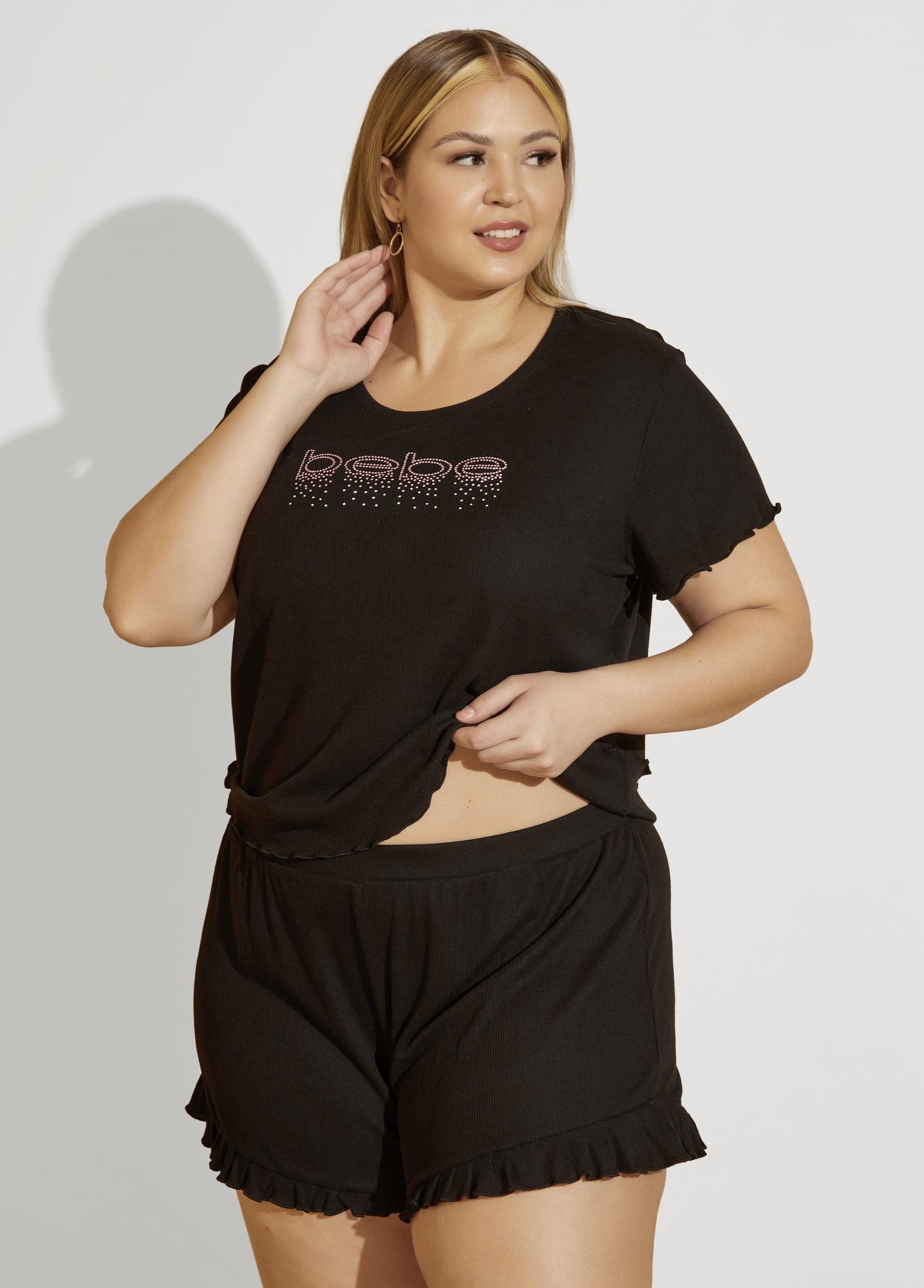 Bebe Crystal Shorts Set Product Image