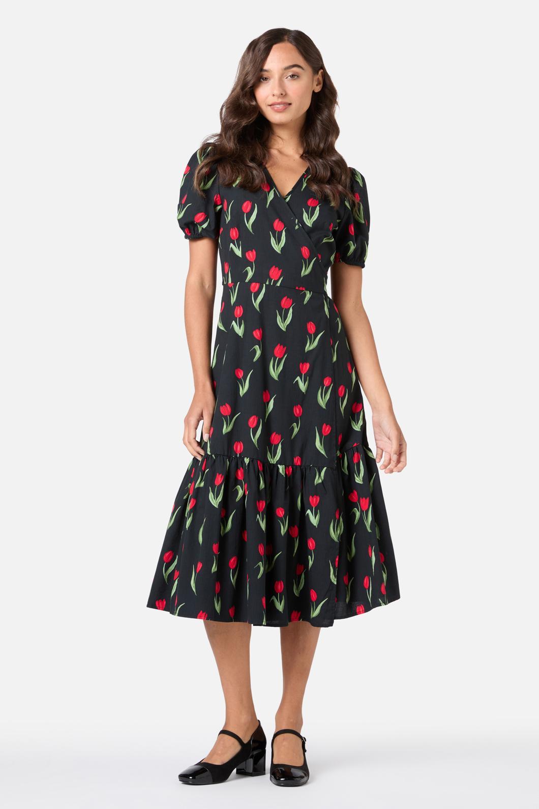 Tulip Midi Wrap Dress Product Image