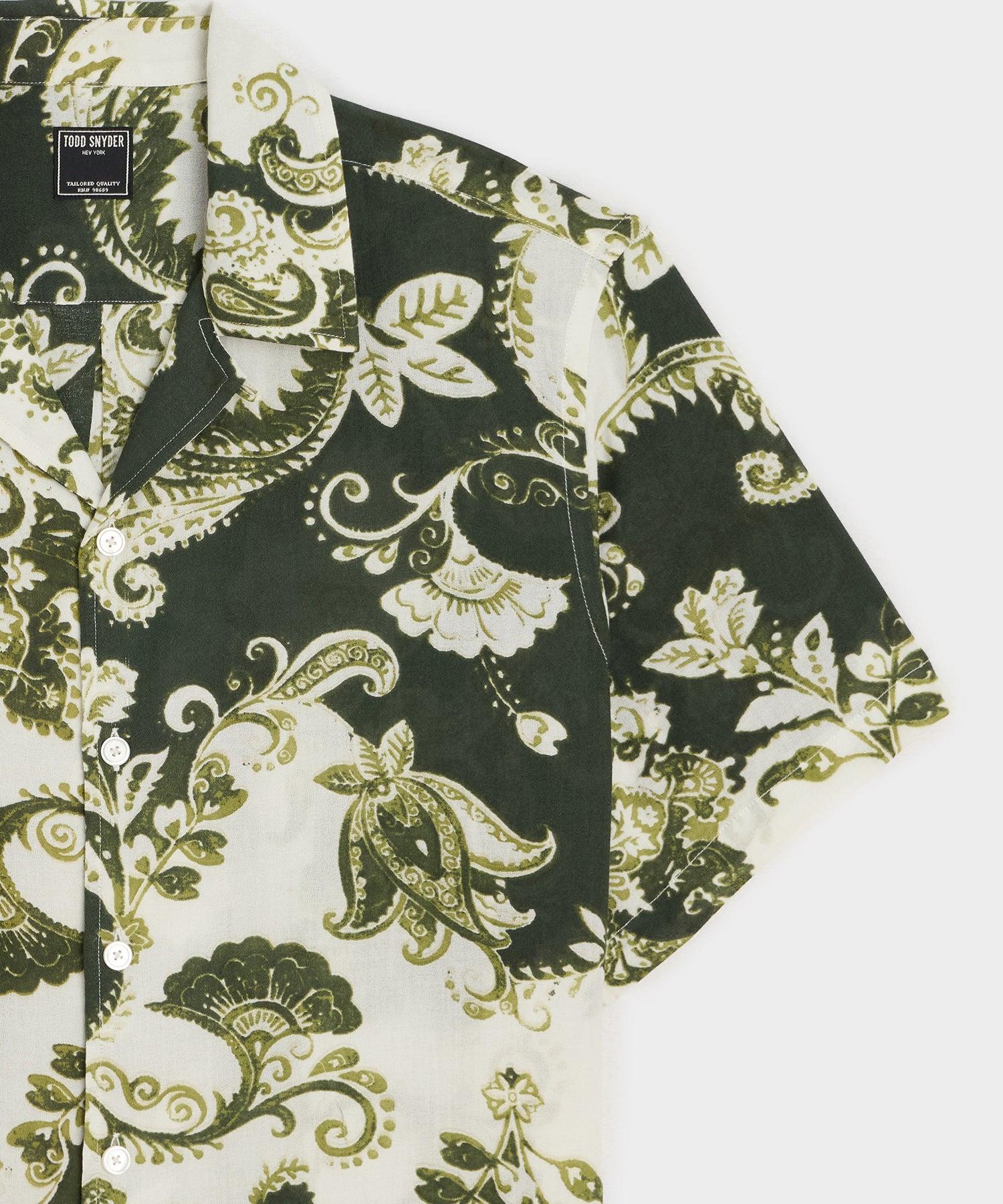 Cropped Cotton Crepe Camp Collar Shirt Product Image