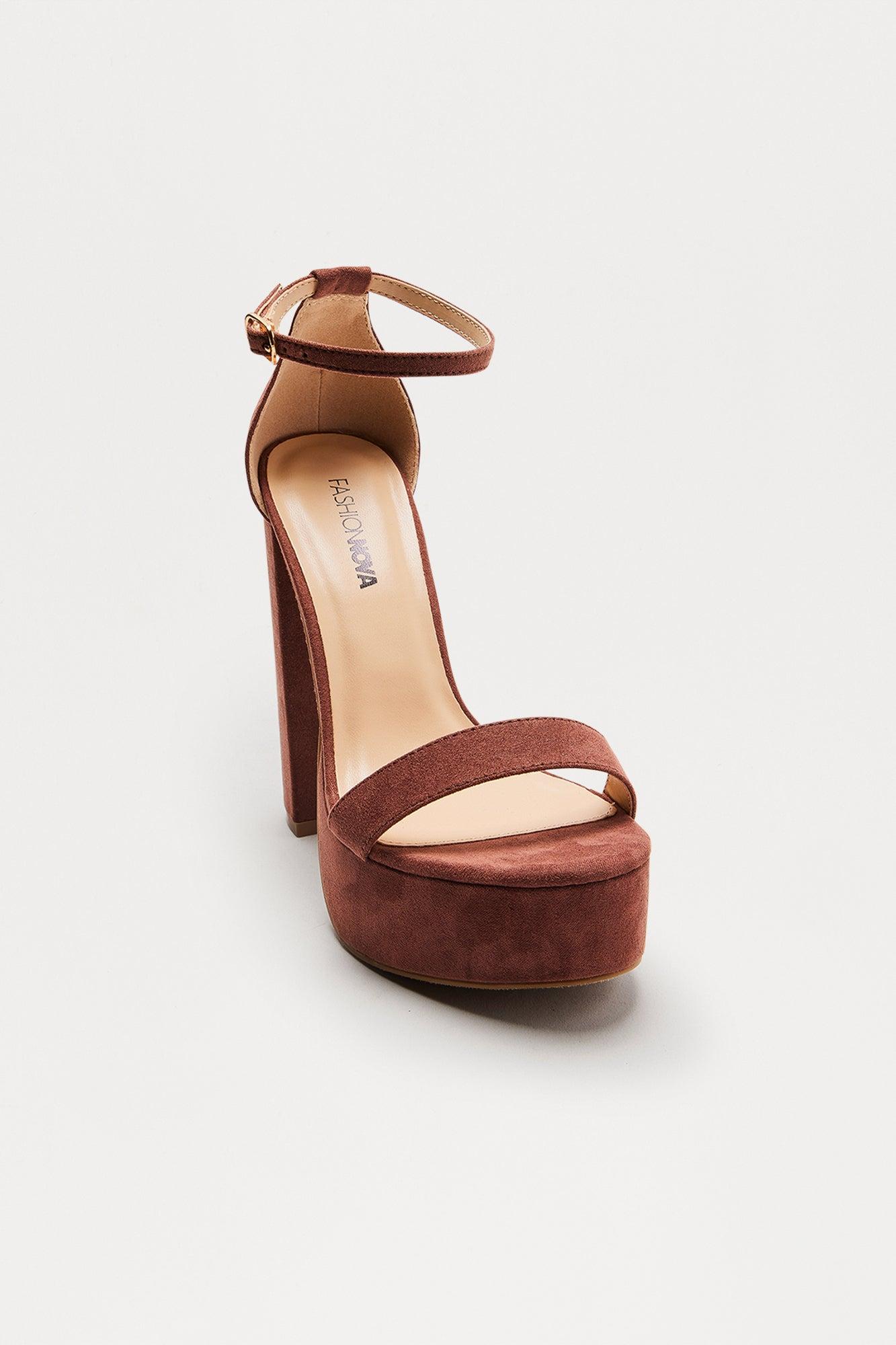 Hilana Platform Heeled Sandals - Chocolate Product Image