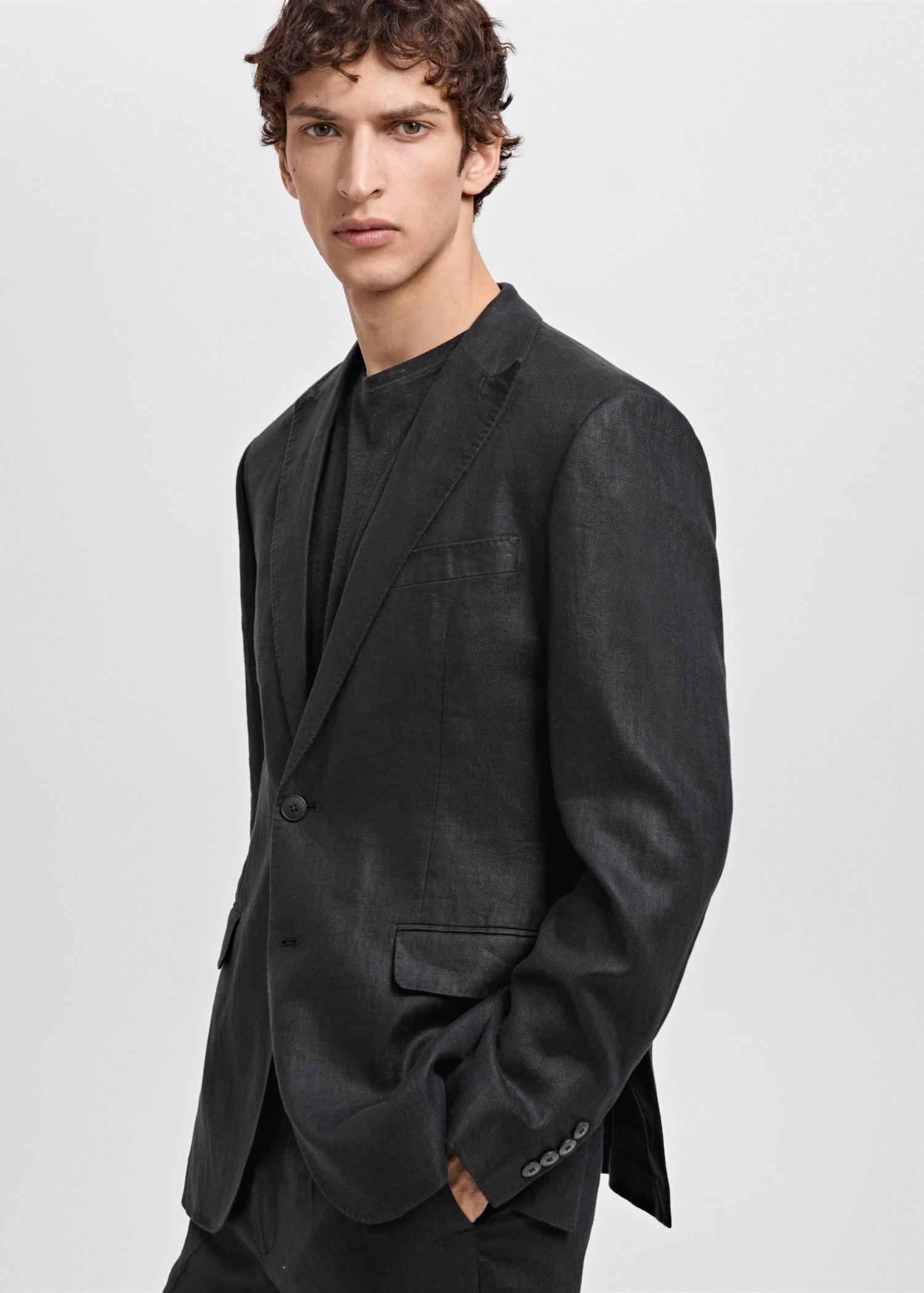 Amalfi 100% linen slim-fit suit blazer - Men | MANGO USA Product Image