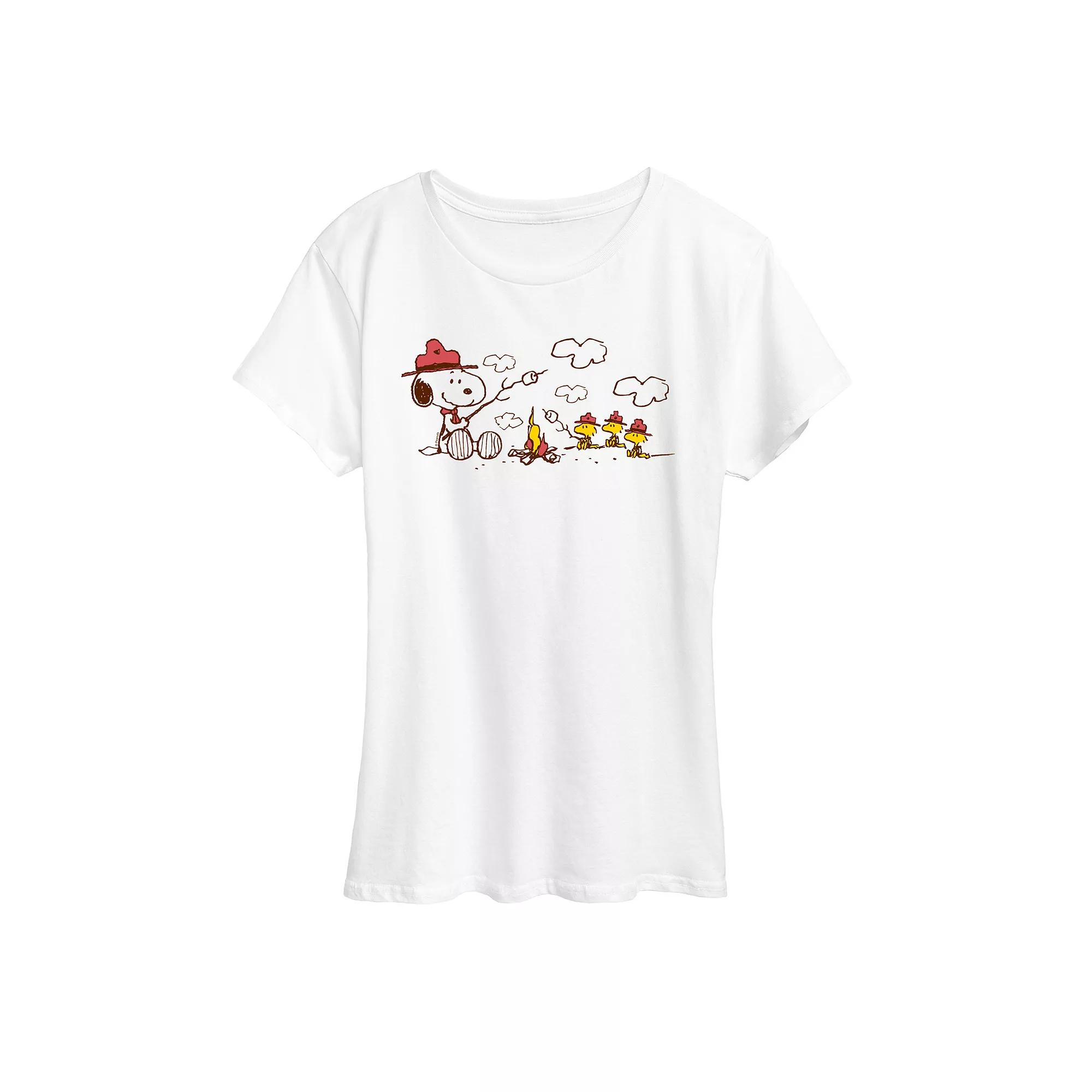 Women's Peanuts Snoopy & Woodstock Beagle Scouts Fire Graphic Tee,  Product Image