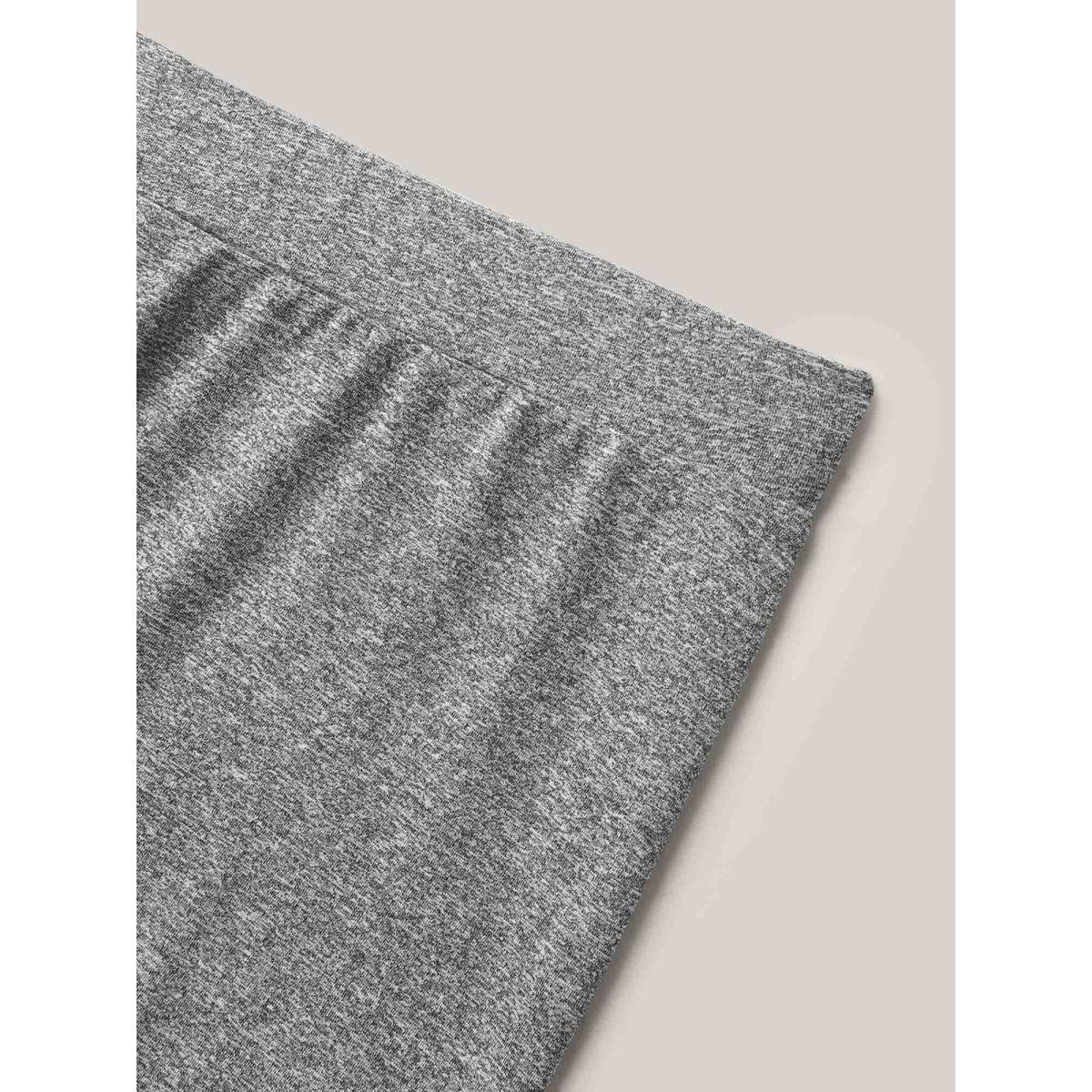 Plus Size Supersoft Heather Stretchy Skinny-Fit Shorts Women DarkGray Leisure Skinny Casual Shorts BloomChic 28/5X Product Image