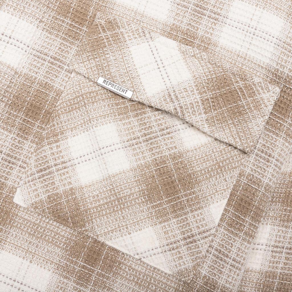 Waffle Flannel Shirt - Mid Brown Male Product Image