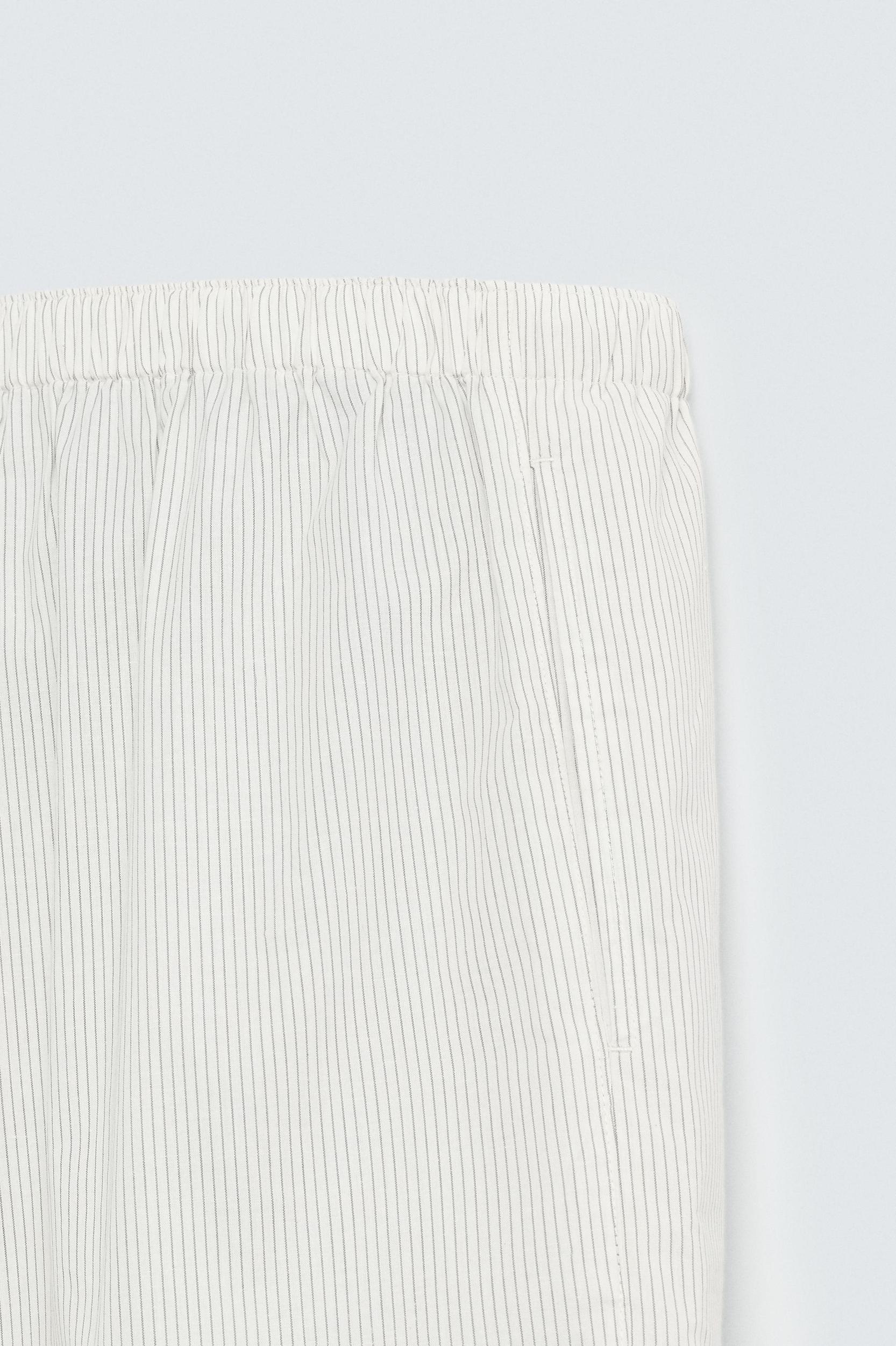 STRIPED COTTON-HEMP BERMUDA SHORTS Product Image