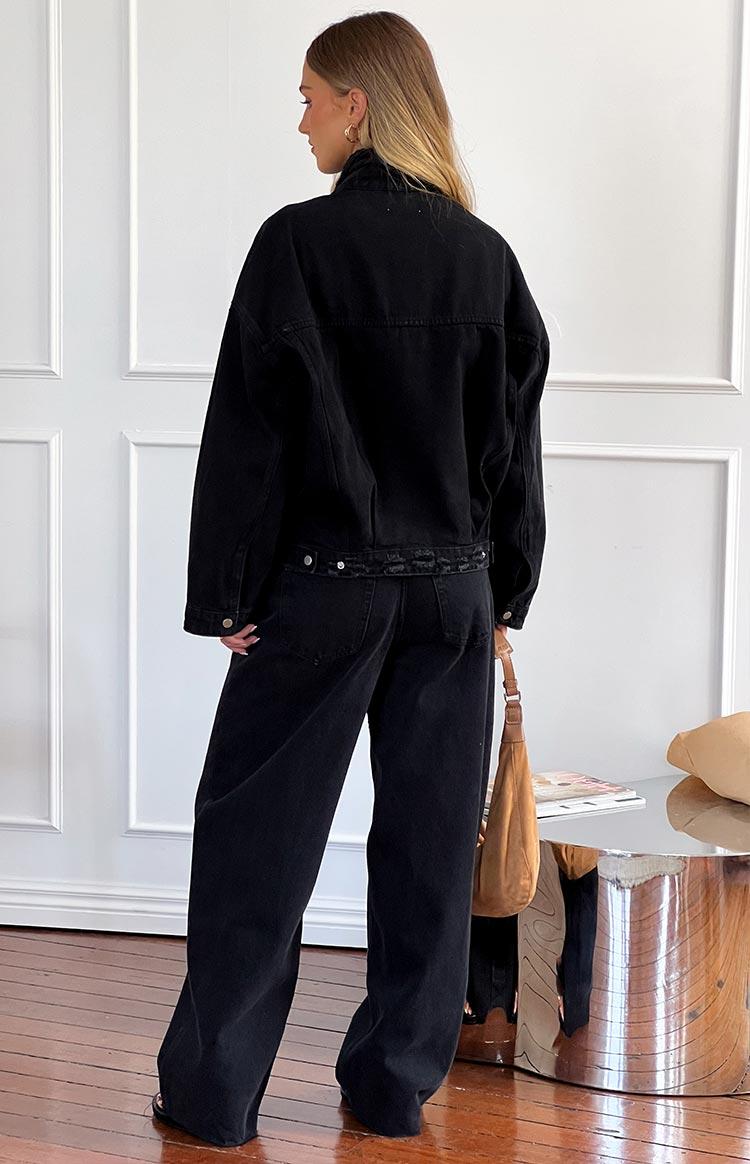 She's Yours Black Wide Leg Boyfriend Jeans Girls Product Image