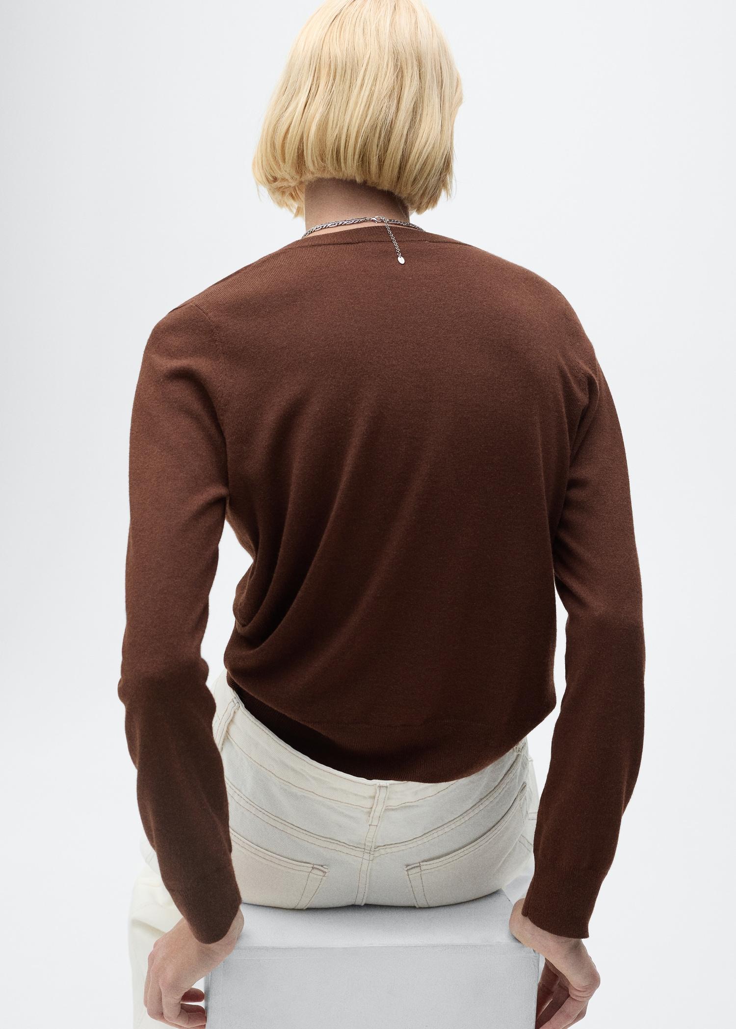 V-neck knit sweater - Women | MANGO USA Product Image