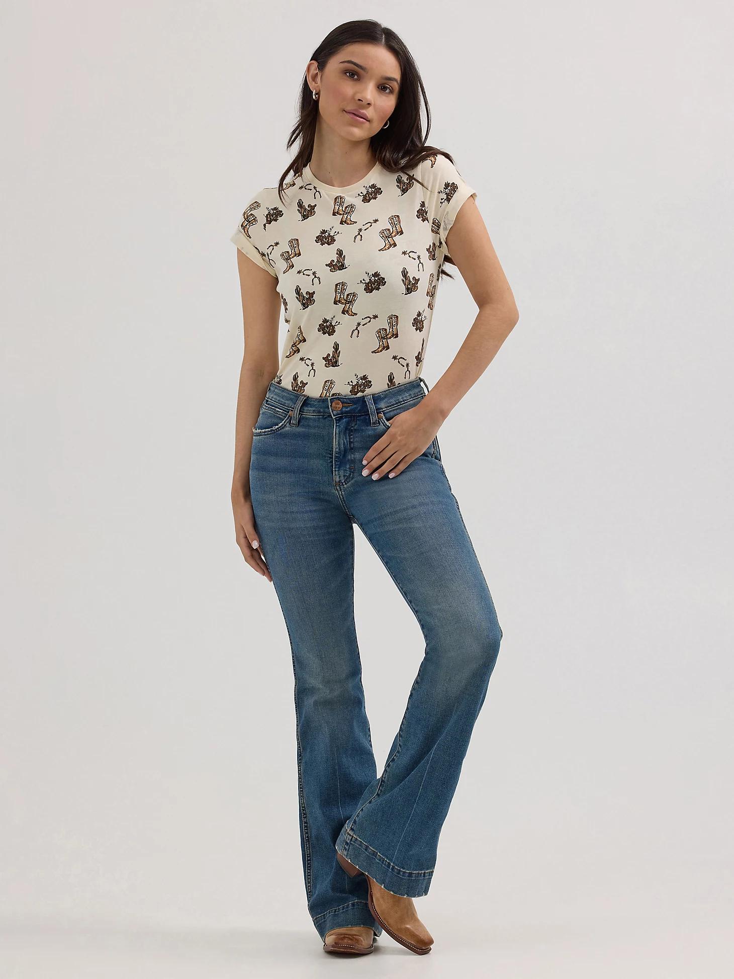 Women's Wrangler Jacquard Allover Print Slim Tee | Women's TOPS | Wrangler® Product Image