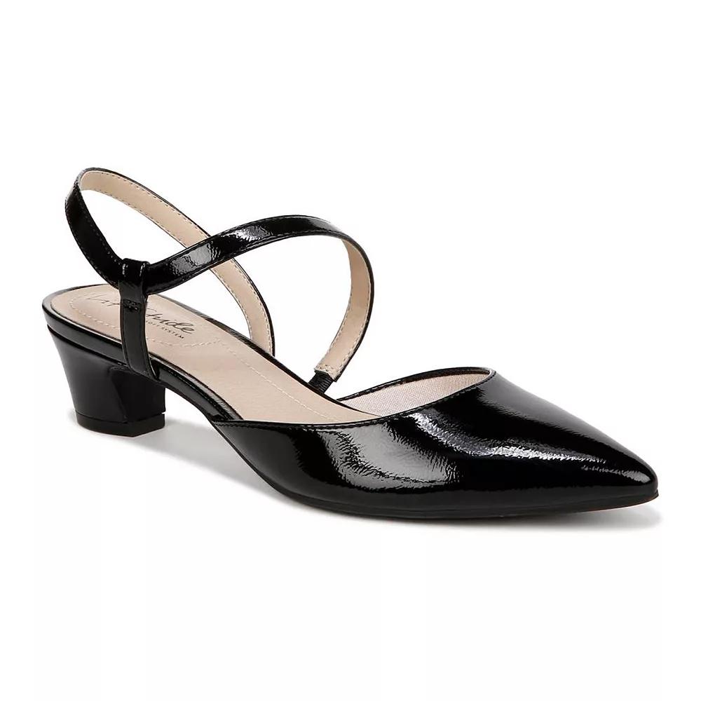 LifeStride Minimalist Women's Slingback Pumps, Size: 9 Wide, Black Patent Product Image