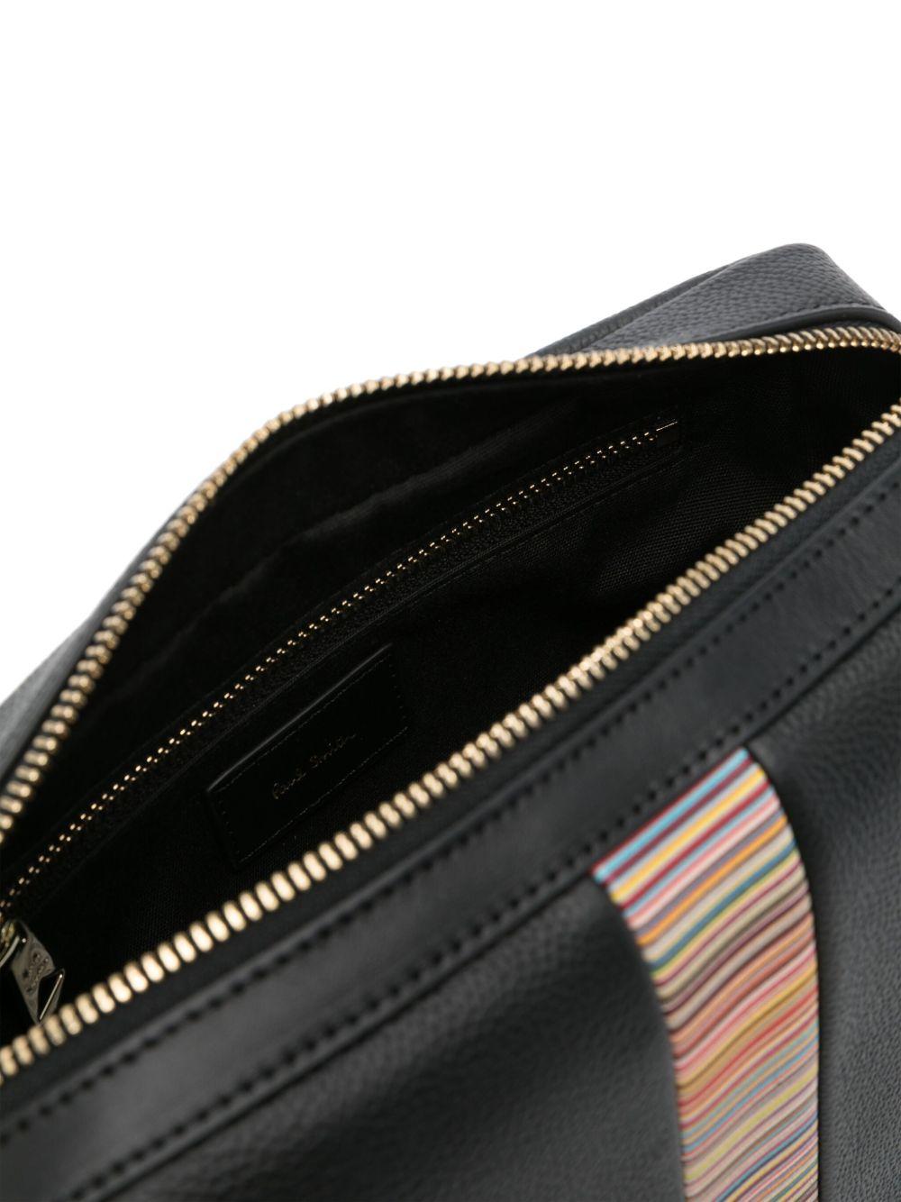 signature stripe-trim leather messenger bag Product Image