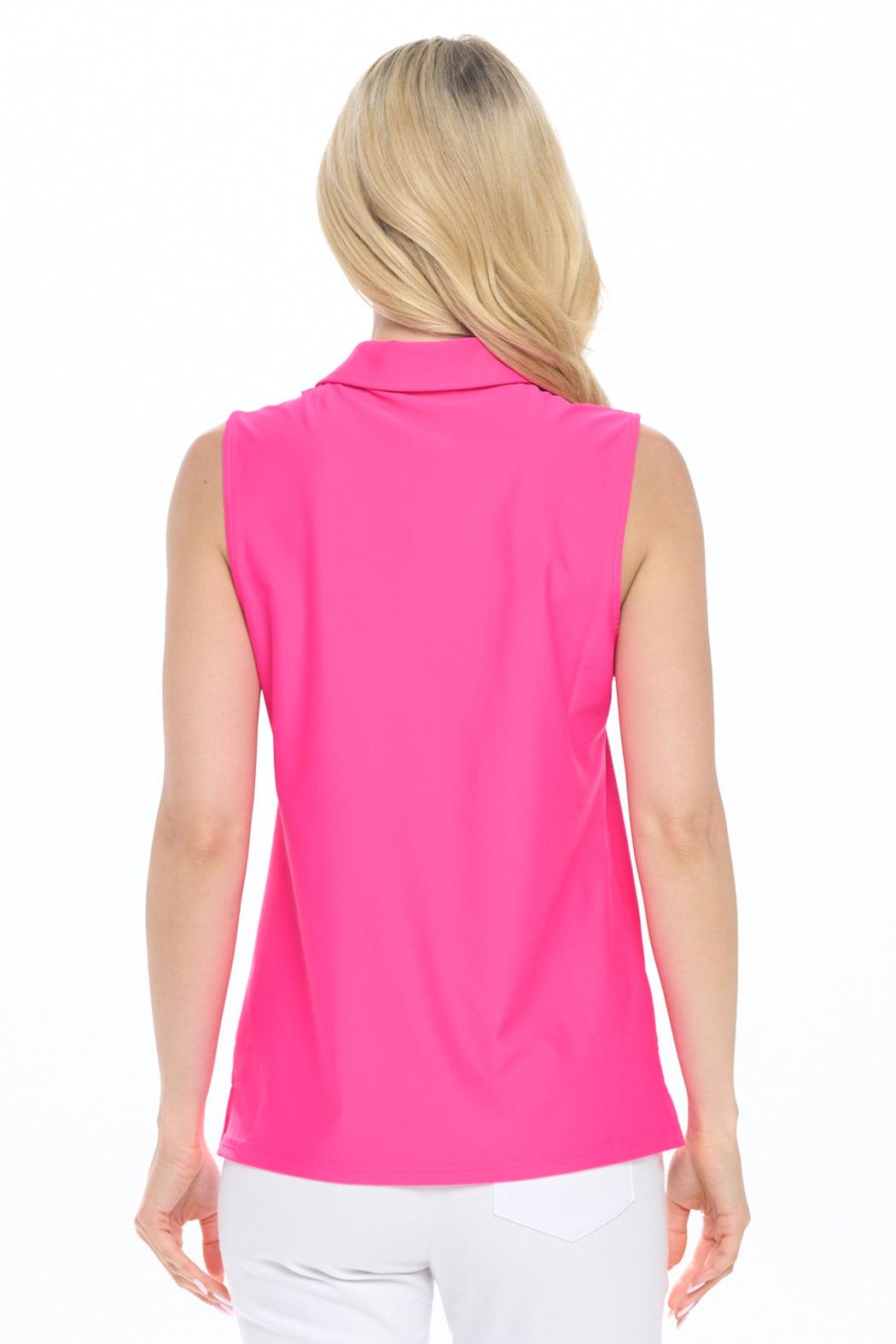 Hot Pink Sleeveless Polo Product Image