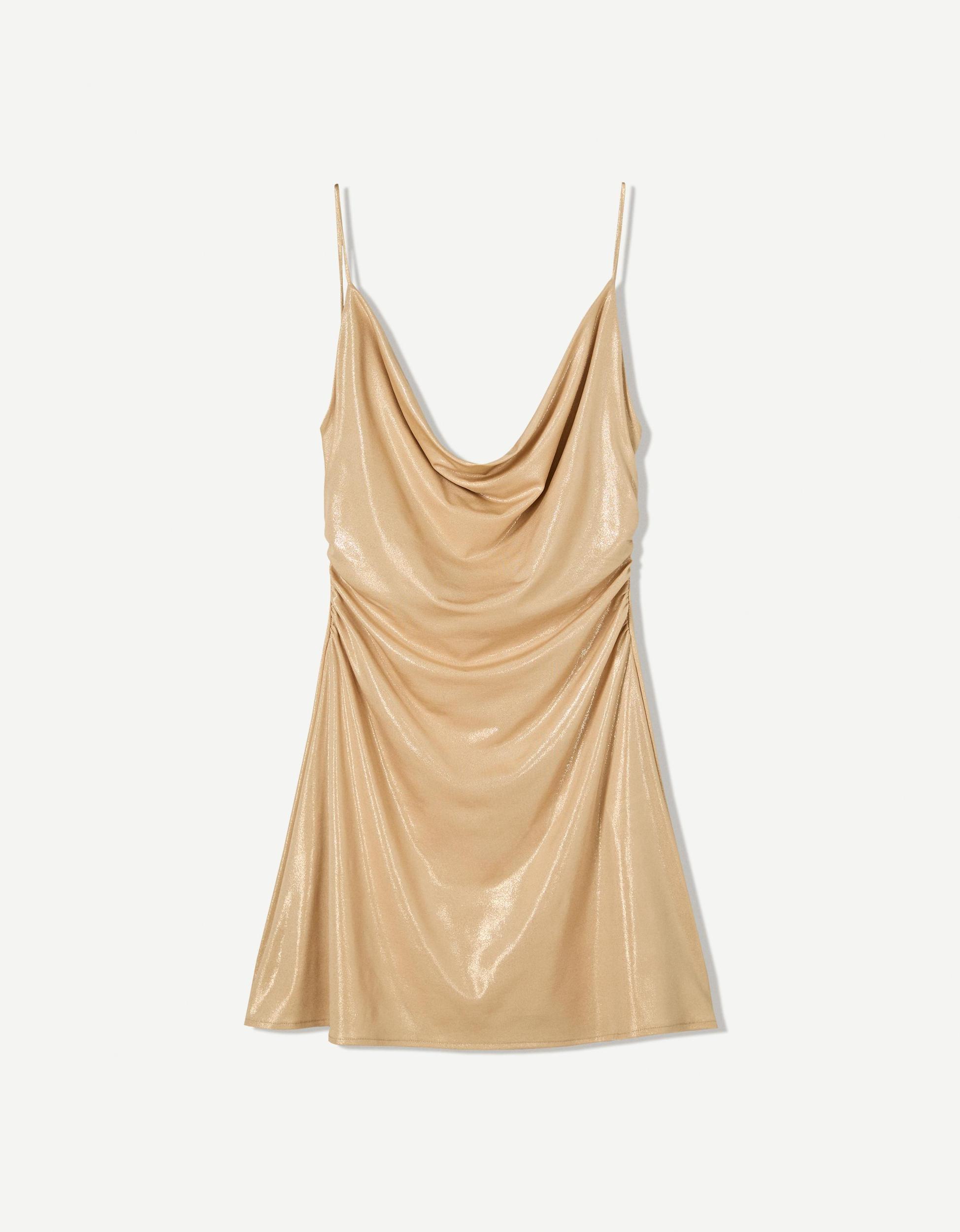 Mini dress with shiny straps Product Image
