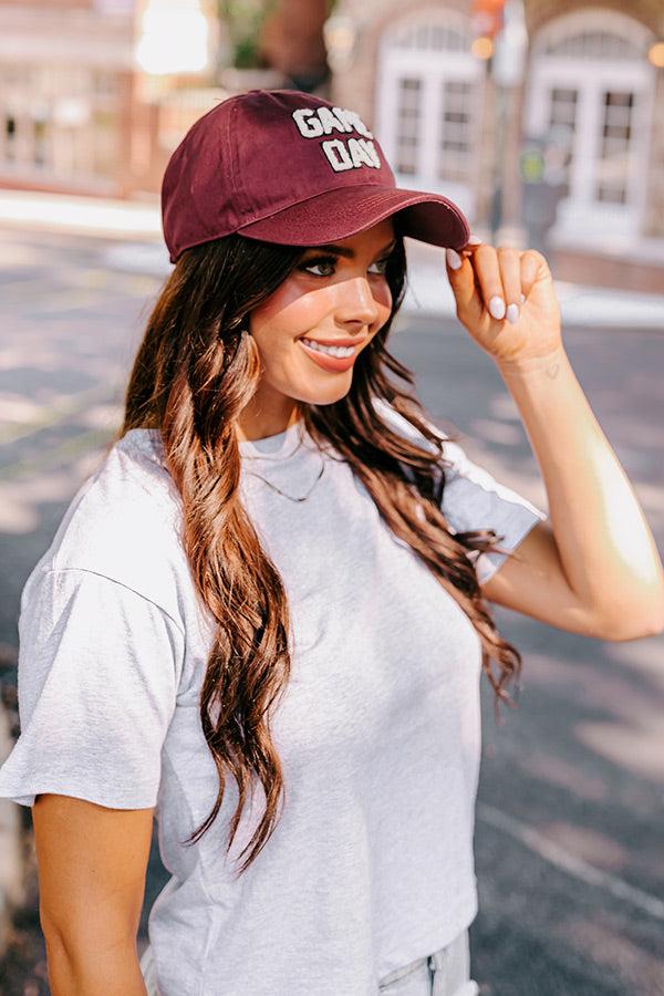 Game Day Baseball Cap In Maroon Product Image